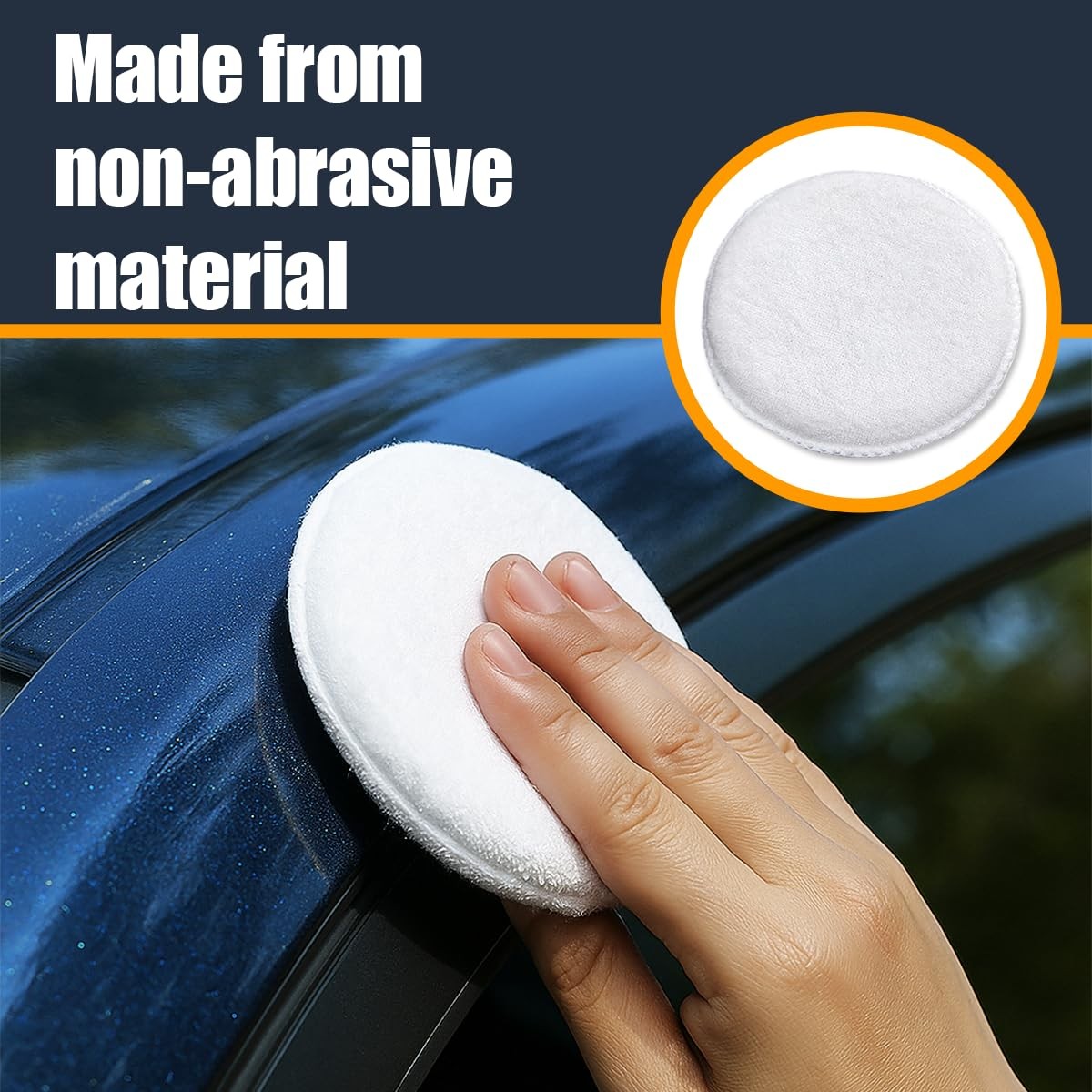 Tuxihapp Car Microfiber Wax Applicator Pad, Soft Auto Buffing & 4PCS, White
