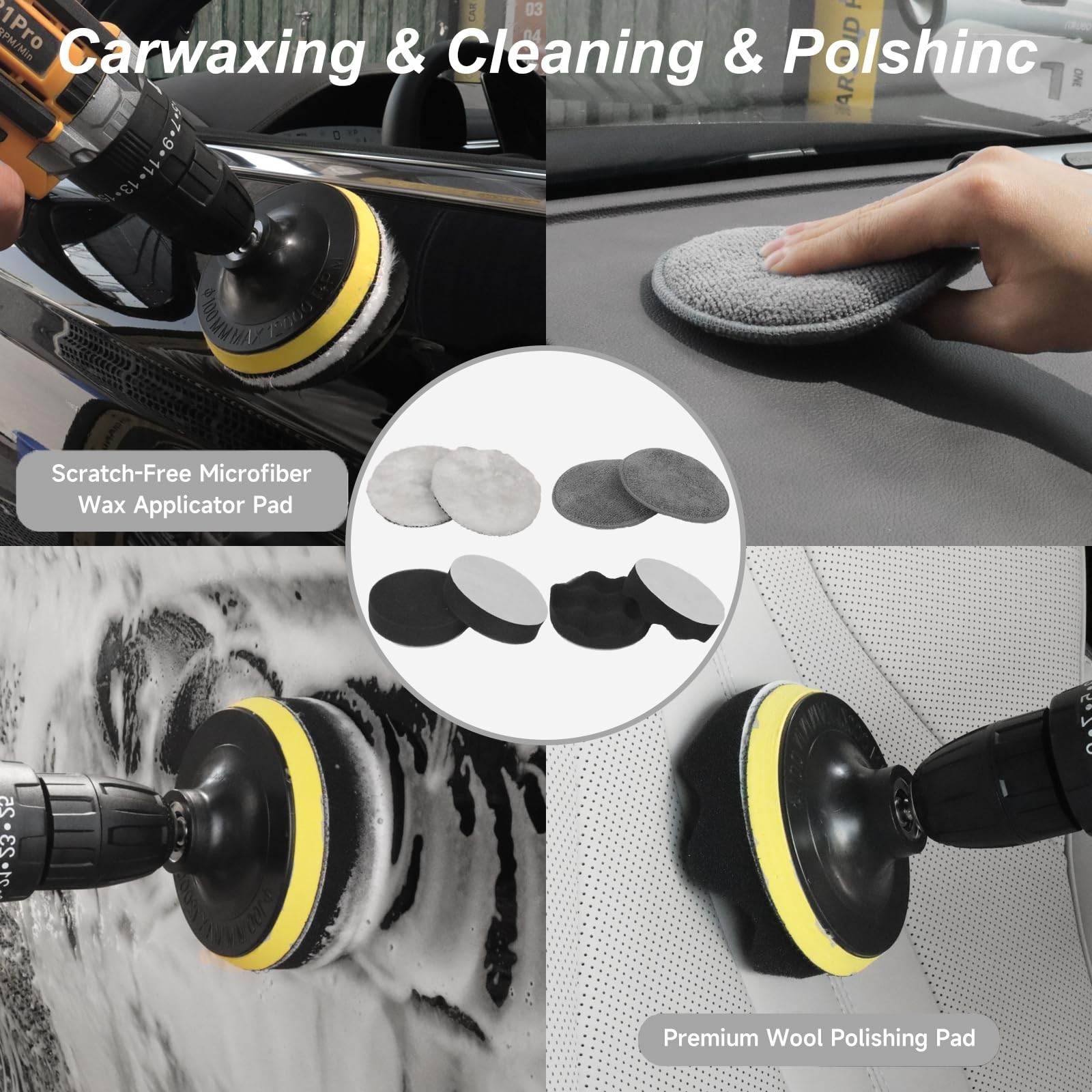 Car Detailing Kit – Brush Set, Cleaning Tools for Interior & Exterior, Auto Wash