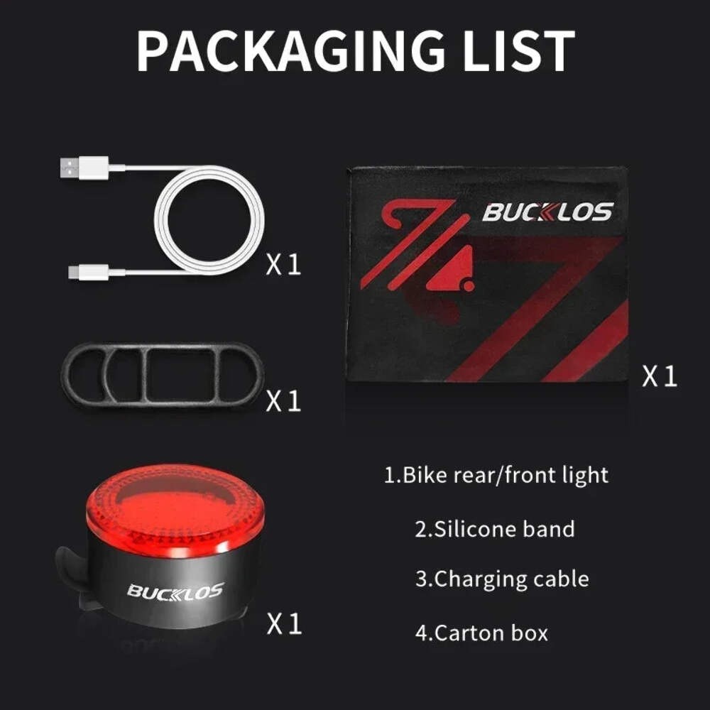 BUCKLOS Bike Light COB Front Rear Bicycle Lights LED Rechargeable Mountain Road