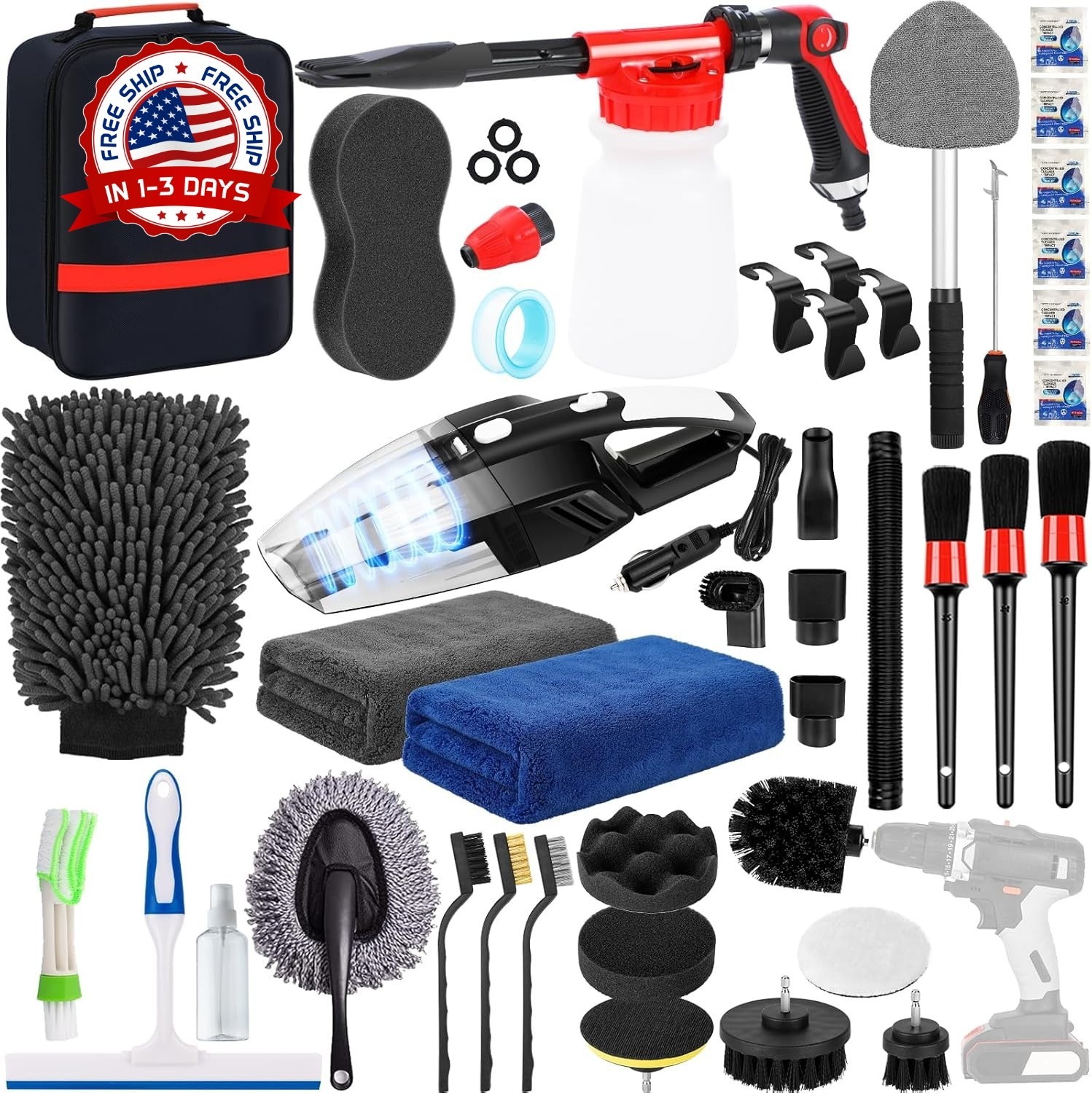 Set De Cepillos Para Detallado De Autos Kit De Detallado Autos De Limpieza 40Pcs