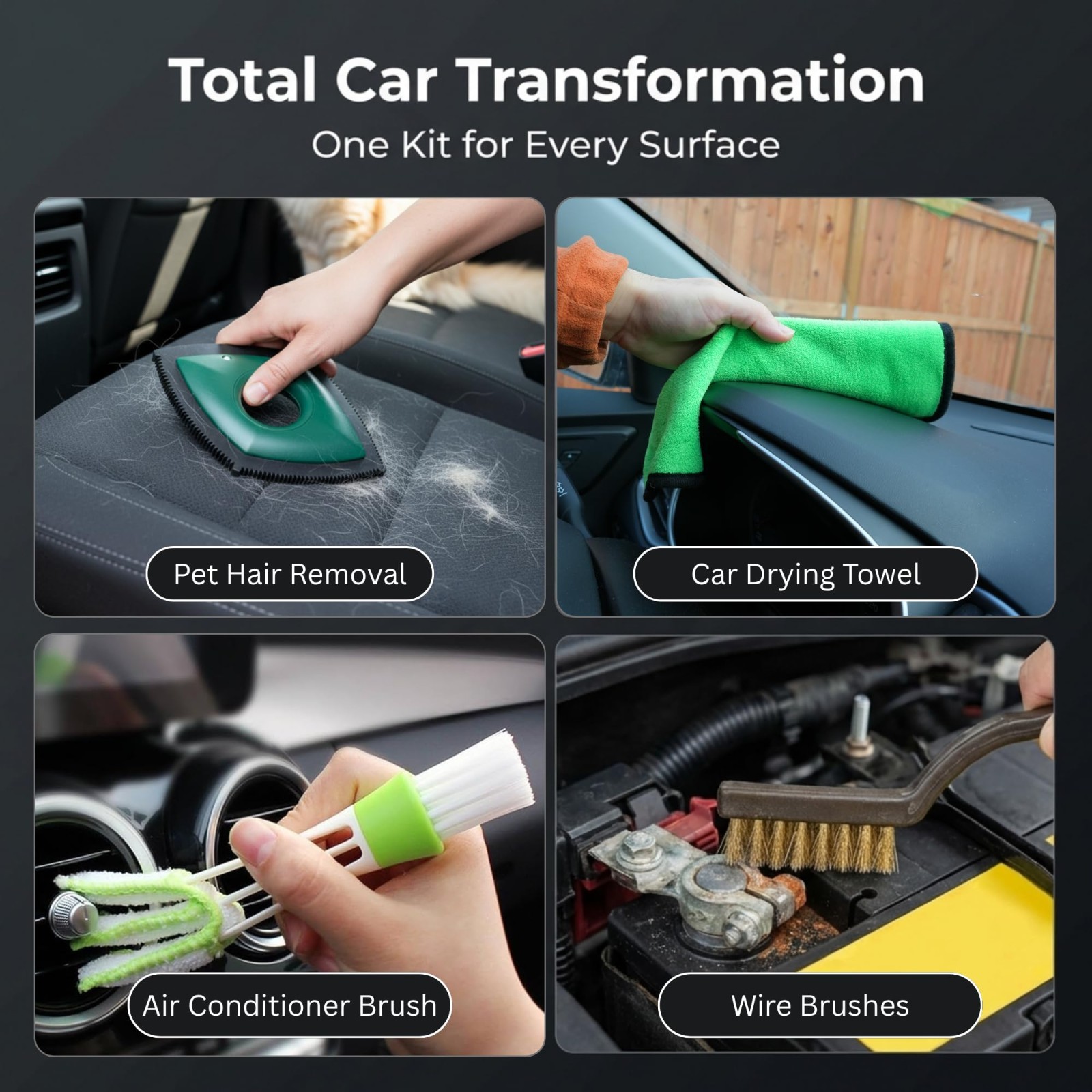 26Pcs Car Detailing Kit – Complete Car Cleaning Supplies, Drill Brush, Wash Mitt