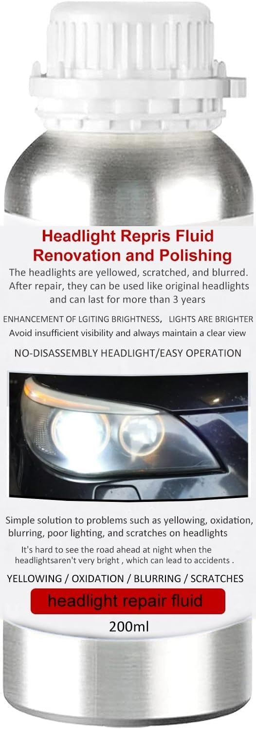 200ML Headlight Restoration Liquid, Car Headlight Polishing Repair Fluid Headlig