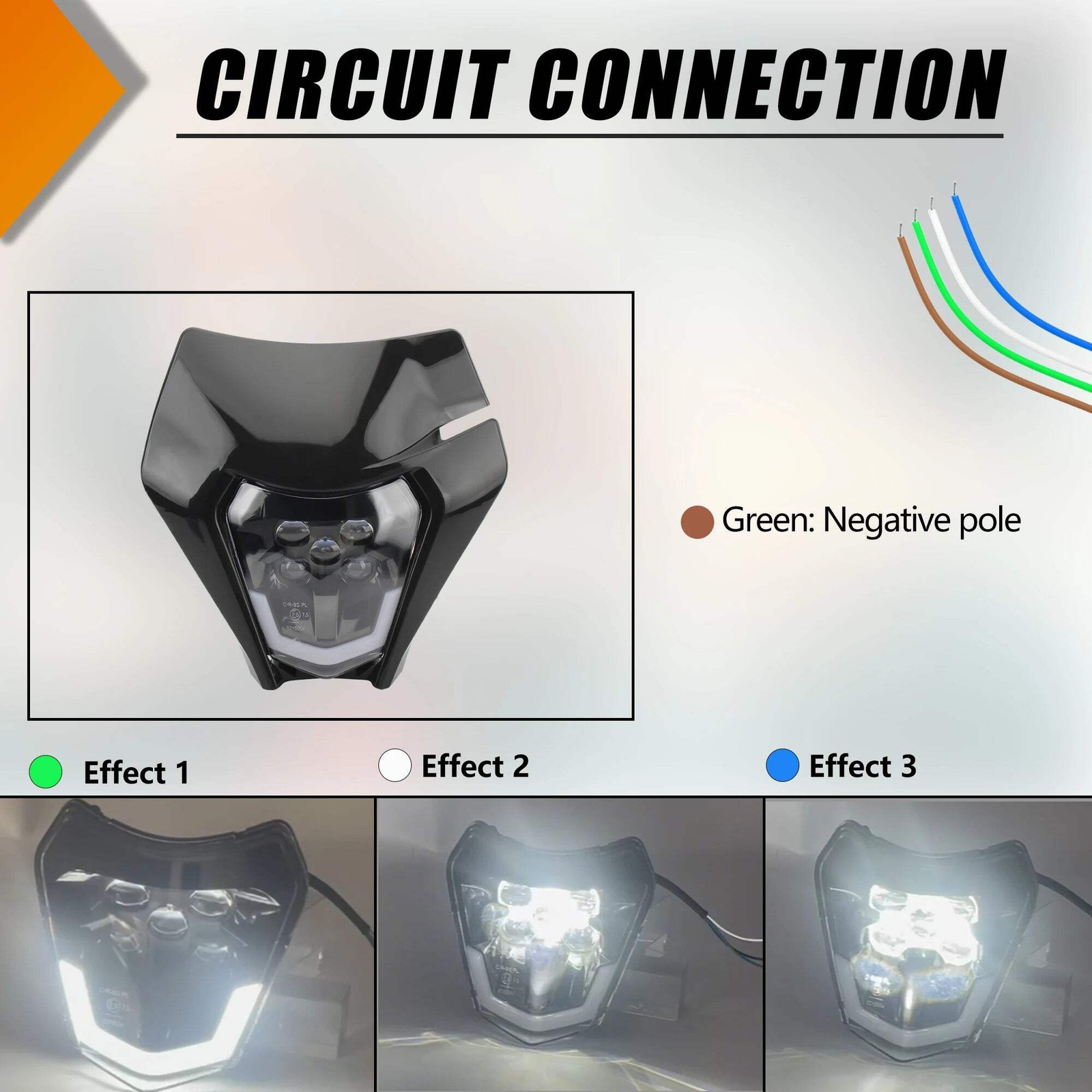 Motorcycle LED Headlight Plate for KTM EXC XC SX MX 125 250 300 450 Supermoto