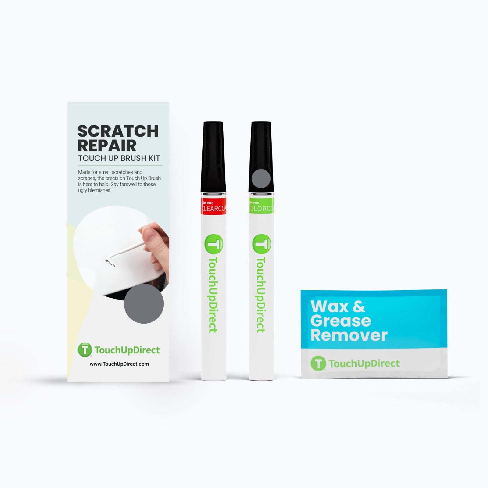 Auto Scratch Repair Brush Kit – Lunar Silver Metallic Paint, Car Touch Up & Clea