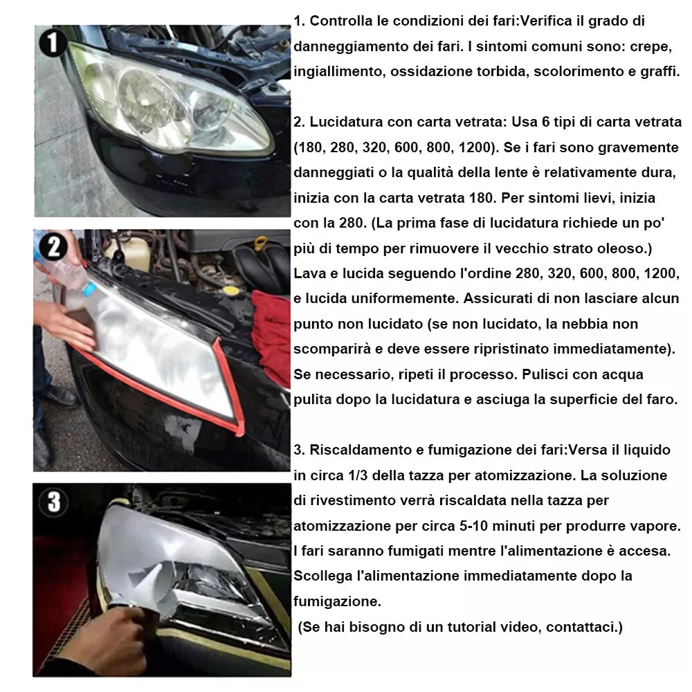 300g Car Headlight Restoration Kit Cleaning Kit Chemical Polishing Repair Liquid