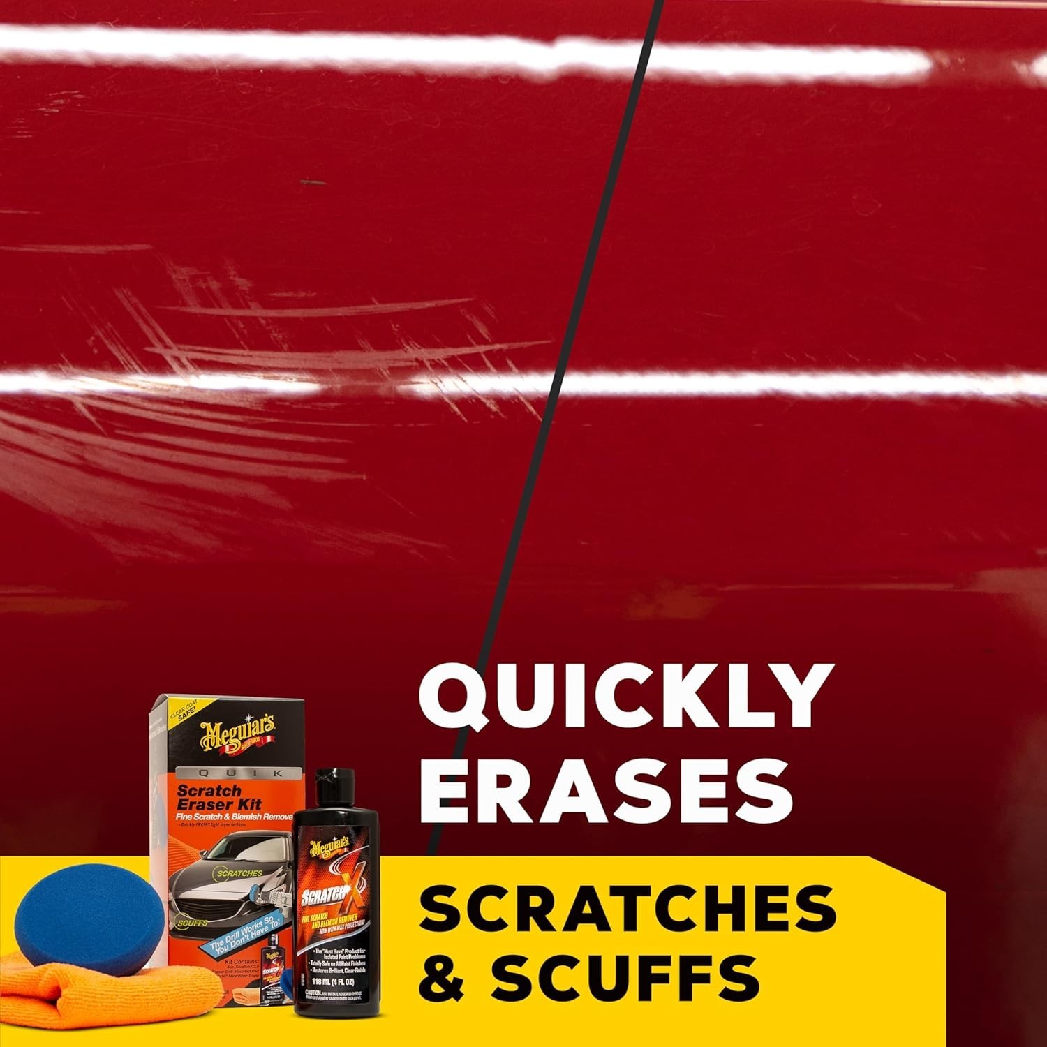 All-in-One Car Scratch Repair Kit with Drill-Mounted Pad – Fast & Easy Solution
