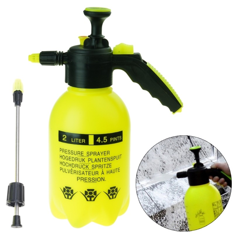 Manual Pressure Snow Water Sprayer Can Nozzle Hand Pump Car Wash Window Cleaning