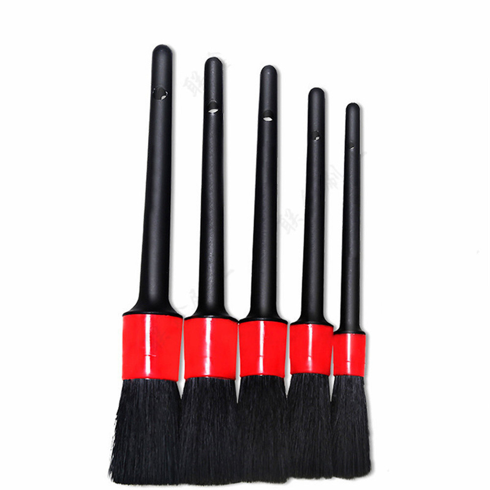 5x Car Pig Hair Cleaning Brush Kit For Interior Exterior Engine Air Conditioner