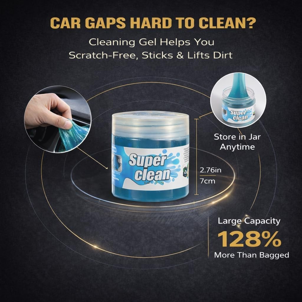 Professional Car Interior Cleaning Kit with Brushes Gel Spray for Auto Home