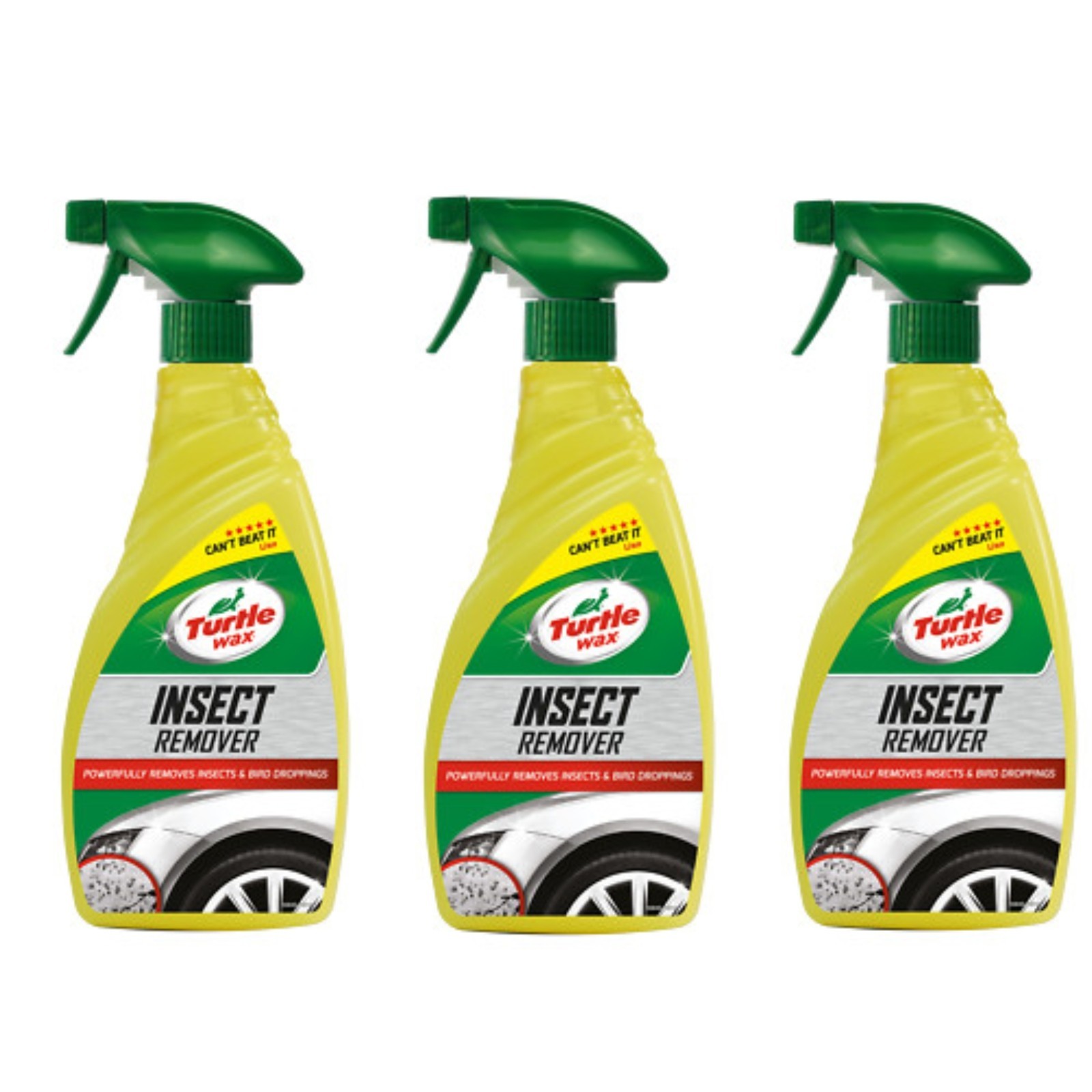 3 x Turtle Wax Insect Remover 500ml Car Cleaning Spray Bird Droppings