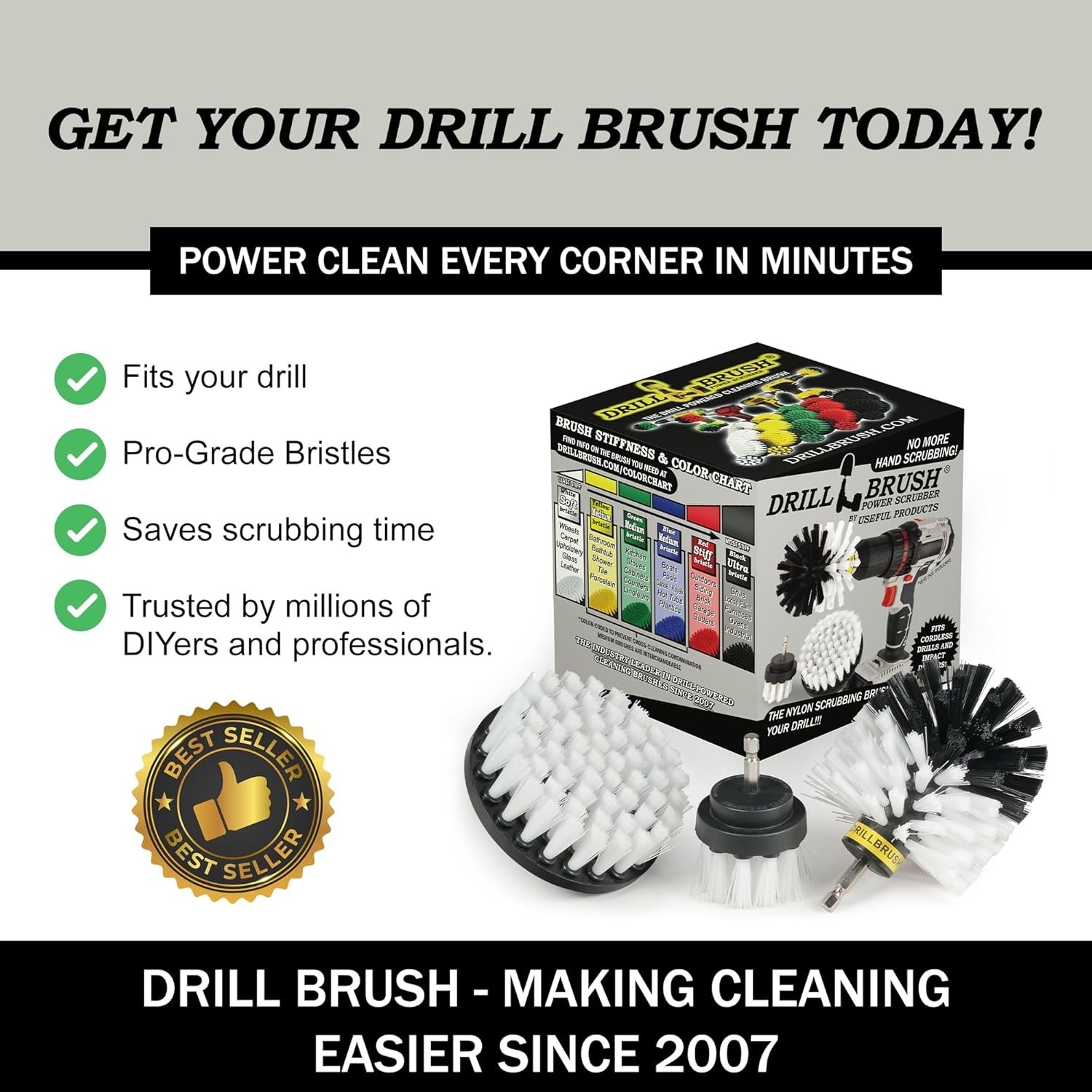 Car Detailing Brush Set with Soft Bristle Attachments for Interior Cleaning