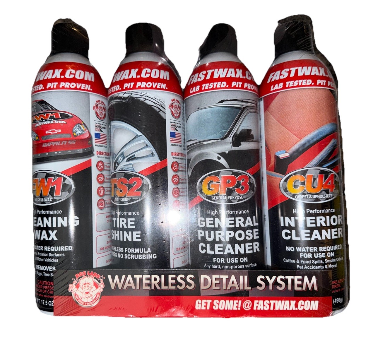 4 Pack Waterless Detail System Car Wash FastWax FW1 TS2 GP3 CU4 FREE SHIPPING