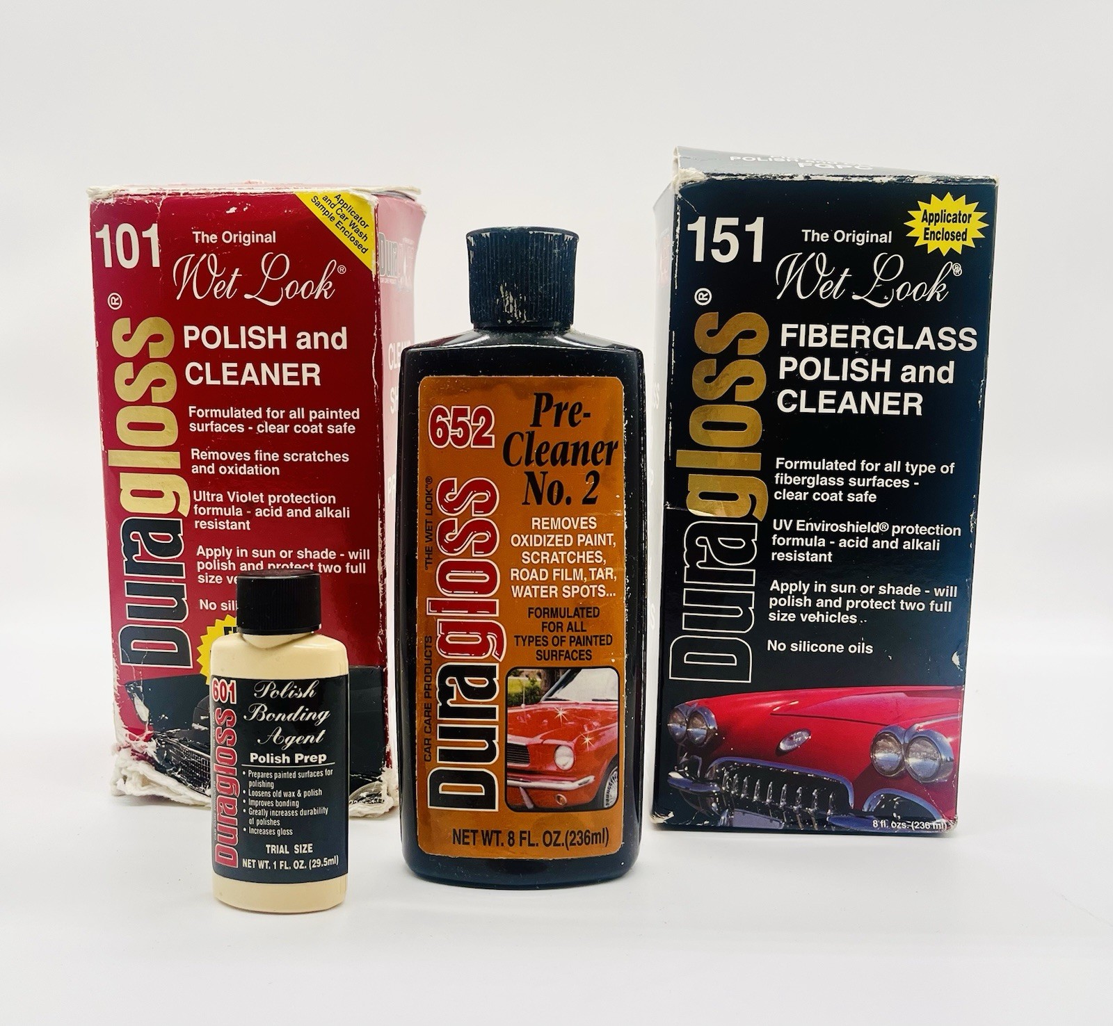 Vintage 1980s Duragloss Car Care Kit 101 151 652 601 + Car Wash Concentrate