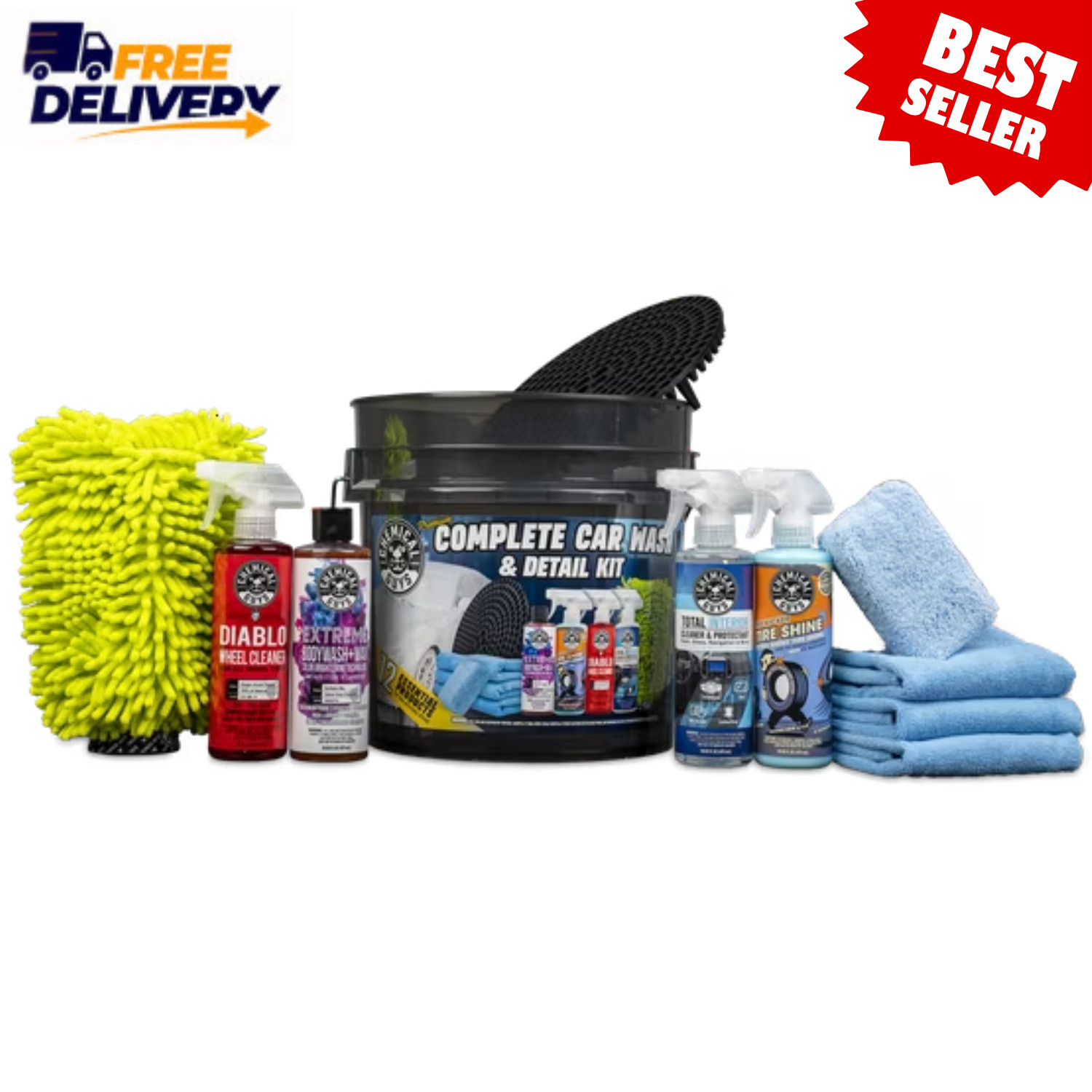Chemical Guys Premium Car Wash Detail Kit 12 Piece Cleaning Set