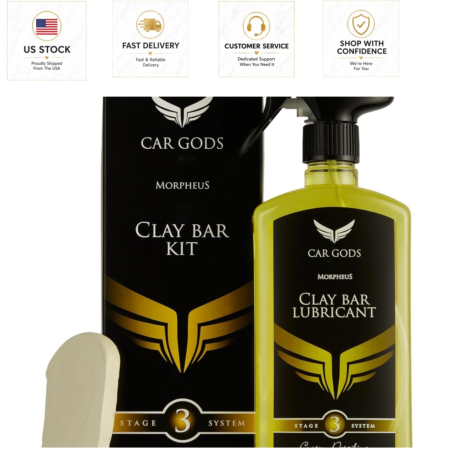 Morpheus 100g Clay Bar & 500ml Lubricant Spray – Ultimate Detailing Set