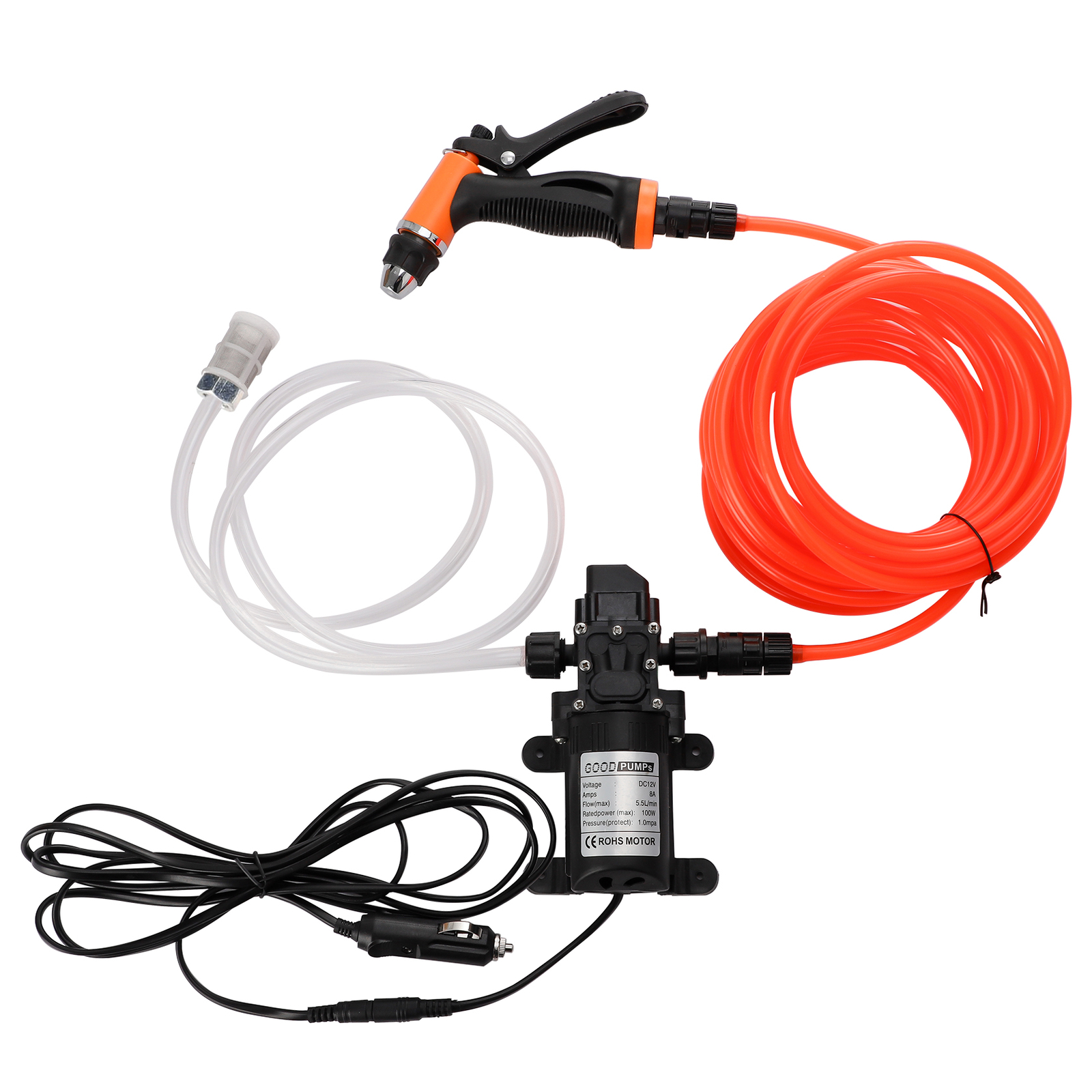 12V 160PSI Washdown Wash Pump Kit Electric Car Washer Cleaner Sprayer Tool US