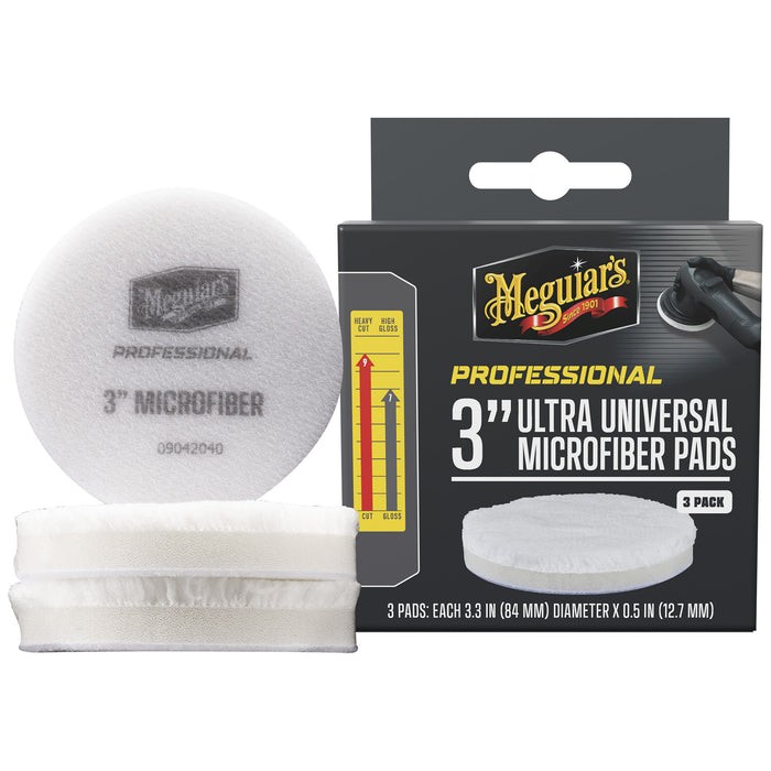 Meguiar’s 3″ Ultra Universal Microfiber Pads 3 Pack (M3MFP3)