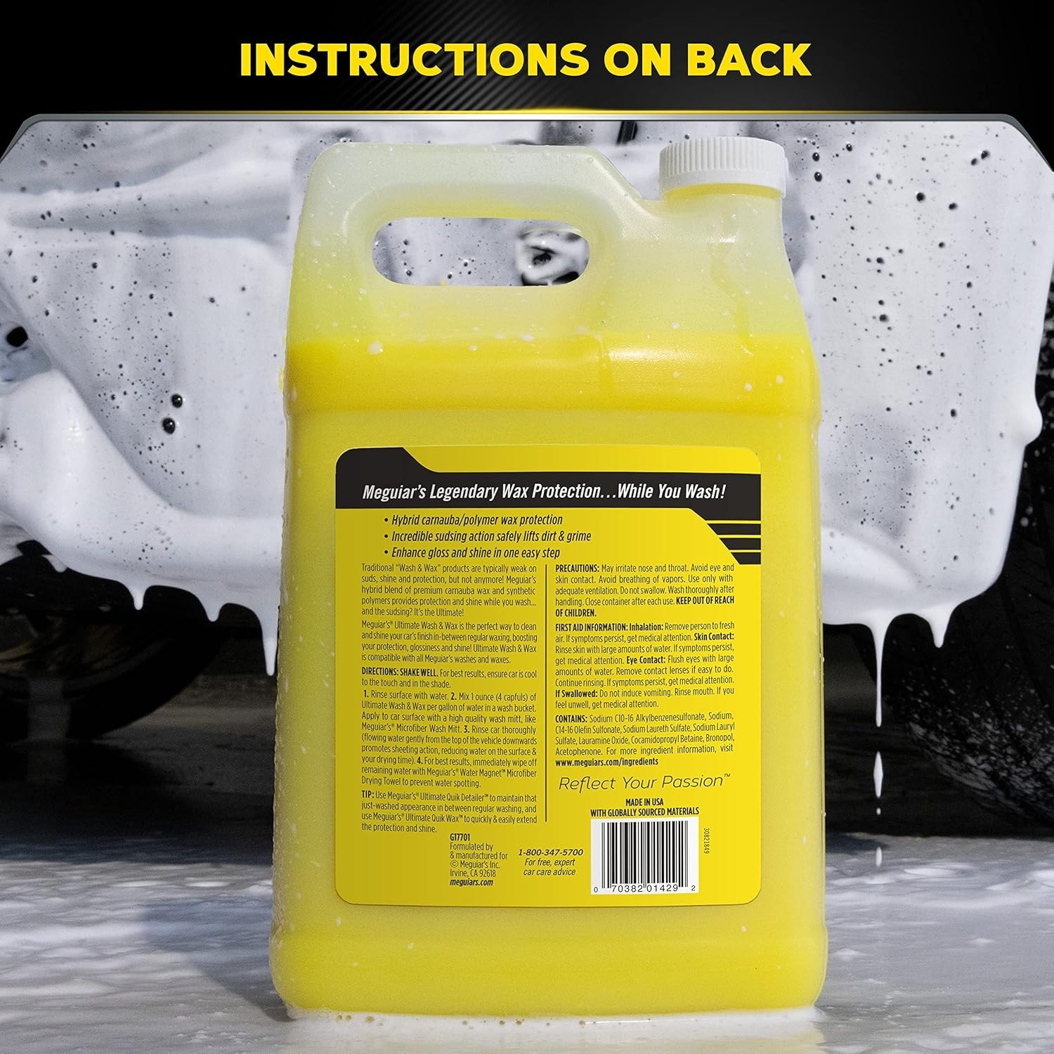 Meguiar’s Ultimate Wash and Wax, Car Wash and Wax Cleans and Shines in One Step,