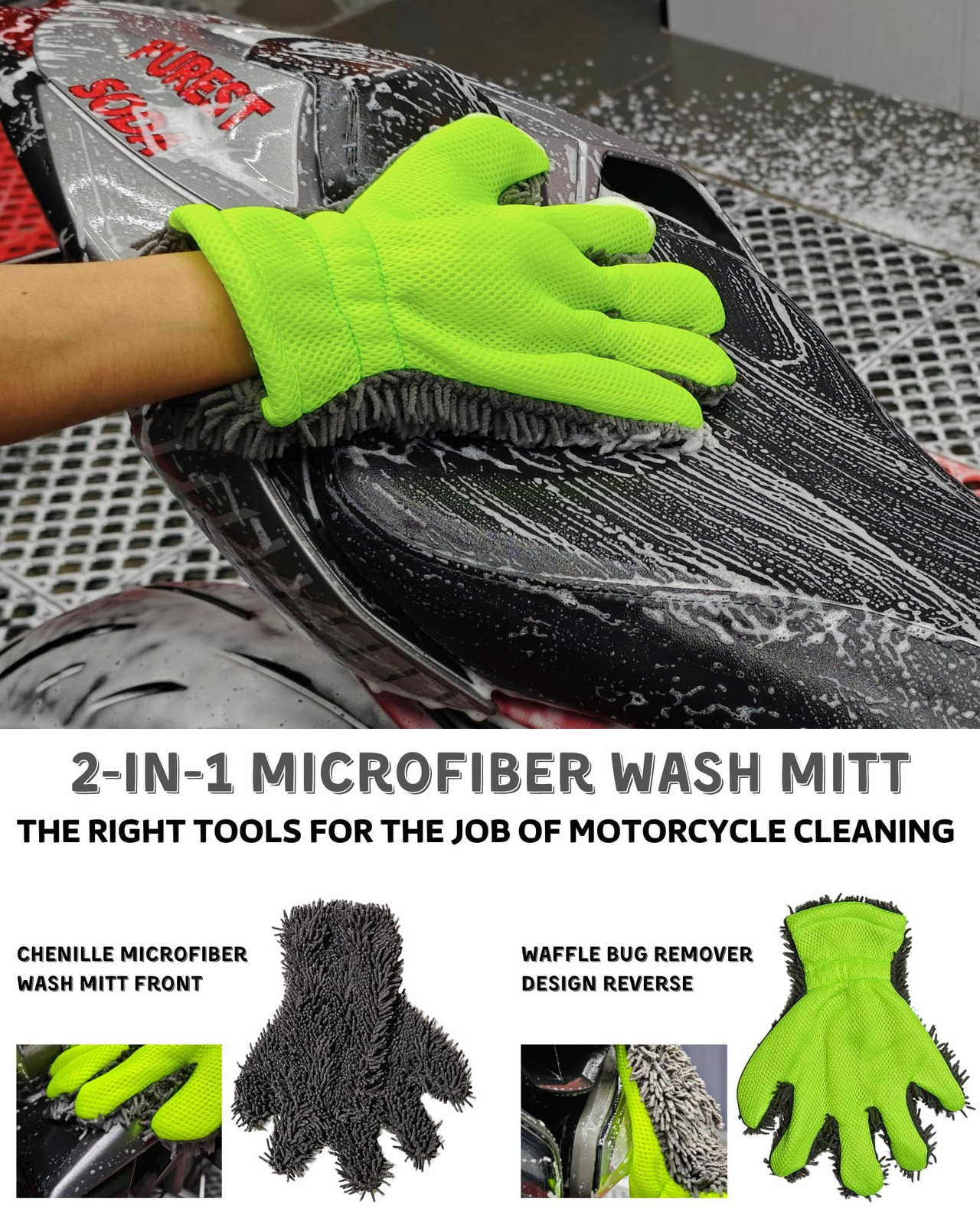 oesee 8 Pack Motorcycle Cleaning Kit – Professional Safe for Grey