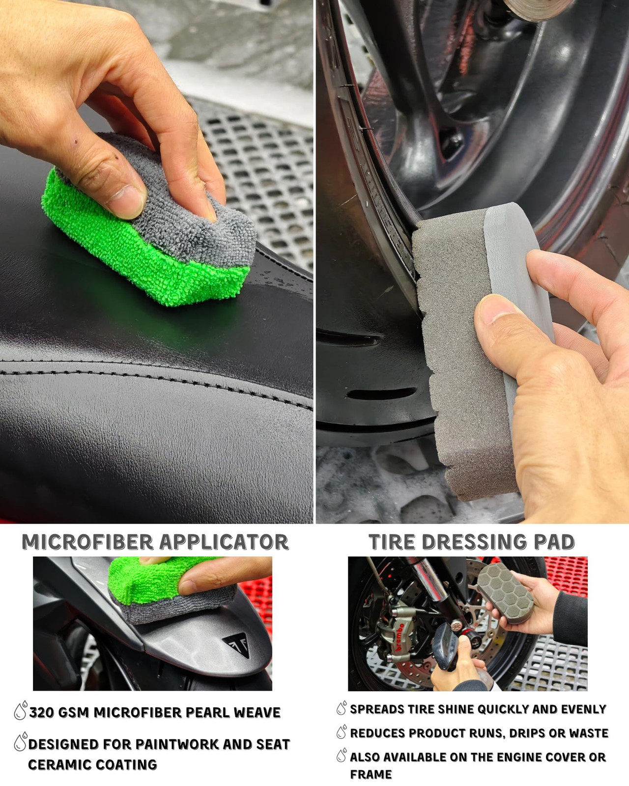 oesee 8 Pack Motorcycle Cleaning Kit – Professional Safe for Grey