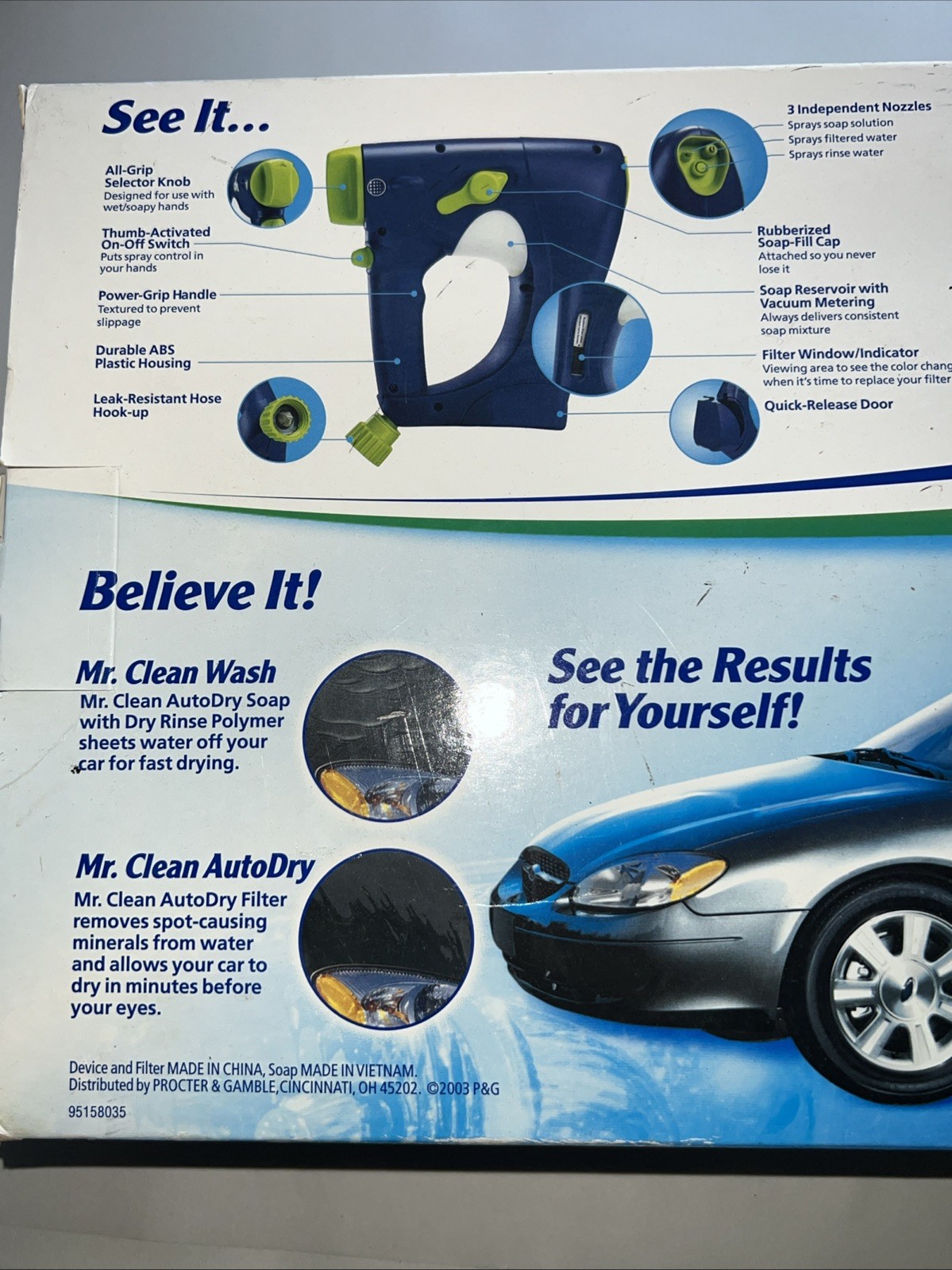 Mr Clean Auto Dry Car Wash Spot-Free Clean & Shine Spray System Complete NEW