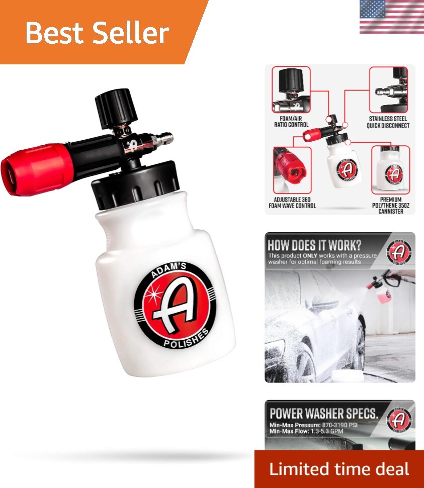 Ultimate Car Detailing Foam Cannon – Quick Connect Stainless Steel Design