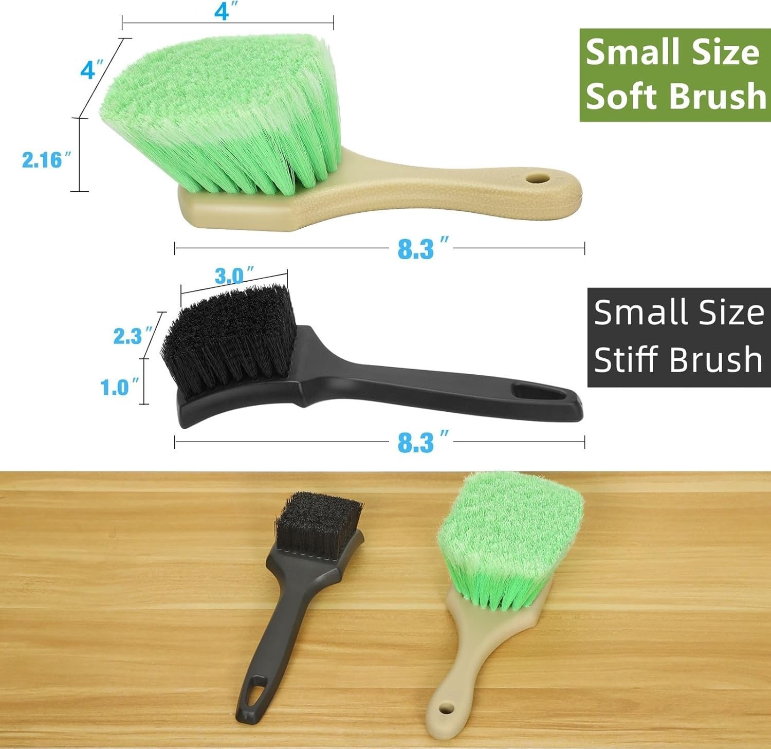 Car Wheel Tire Brush Set Soft & Stiff Bristles Car Detailing Cleaning Supplies