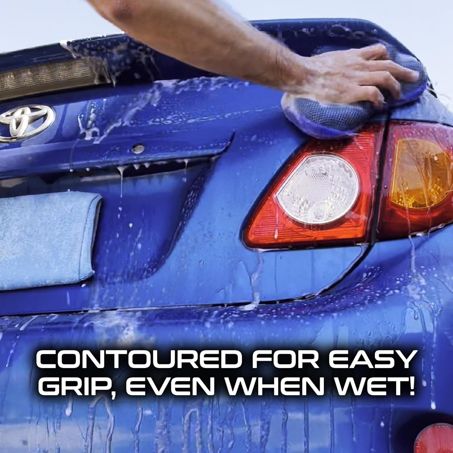 Two-Sided Microfiber Car Wash Sponge with Mesh Scrubber – Durable & Effective