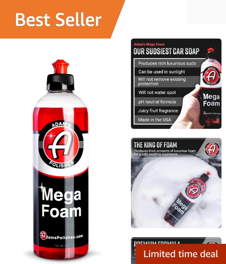 Adam’s Mega Foam 16oz – pH Neutral Car Soap For Car Washing, Concentated For …