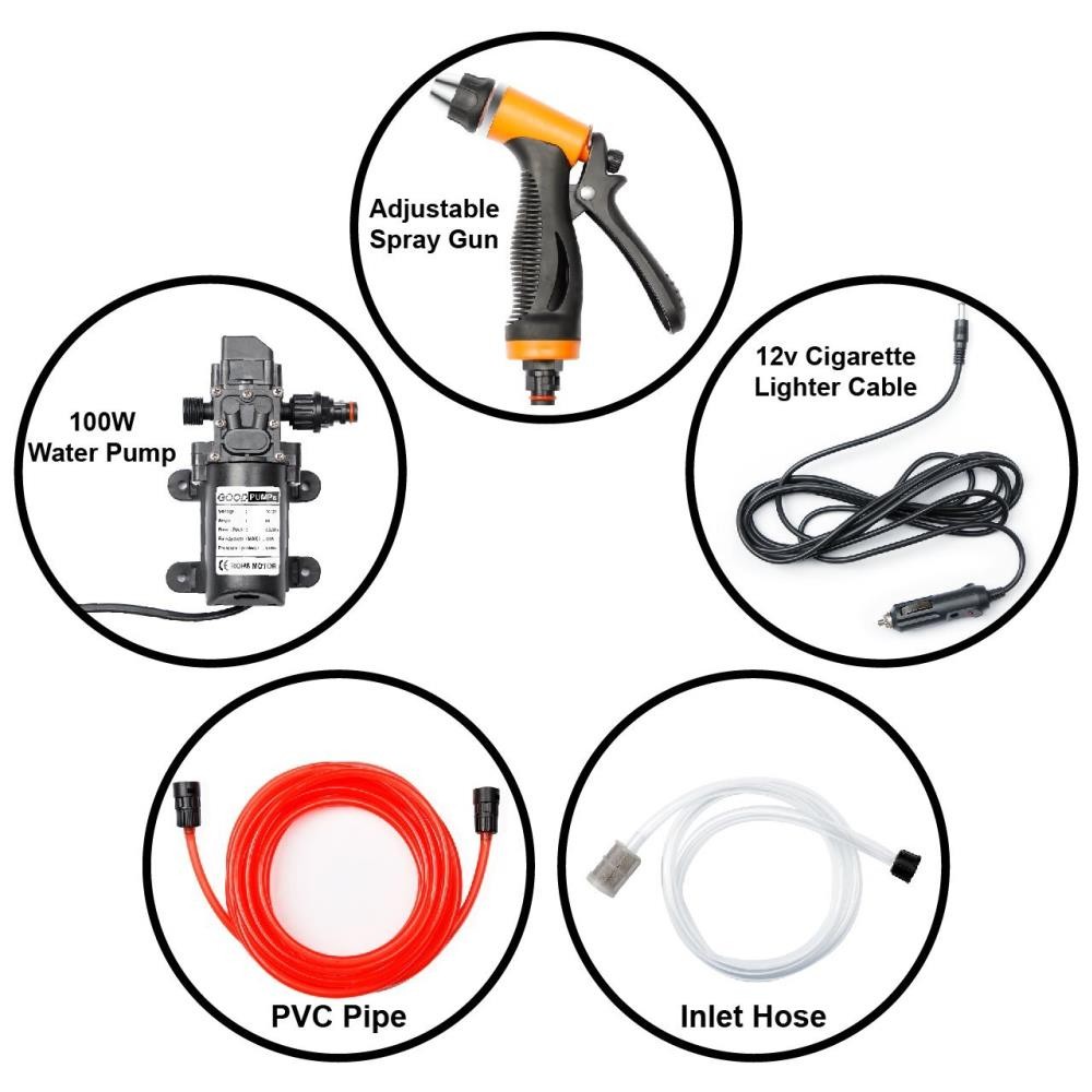 12V 160PSI Washdown Wash Pump Kit Electric DIY Car Washer Cleaner Sprayer ！