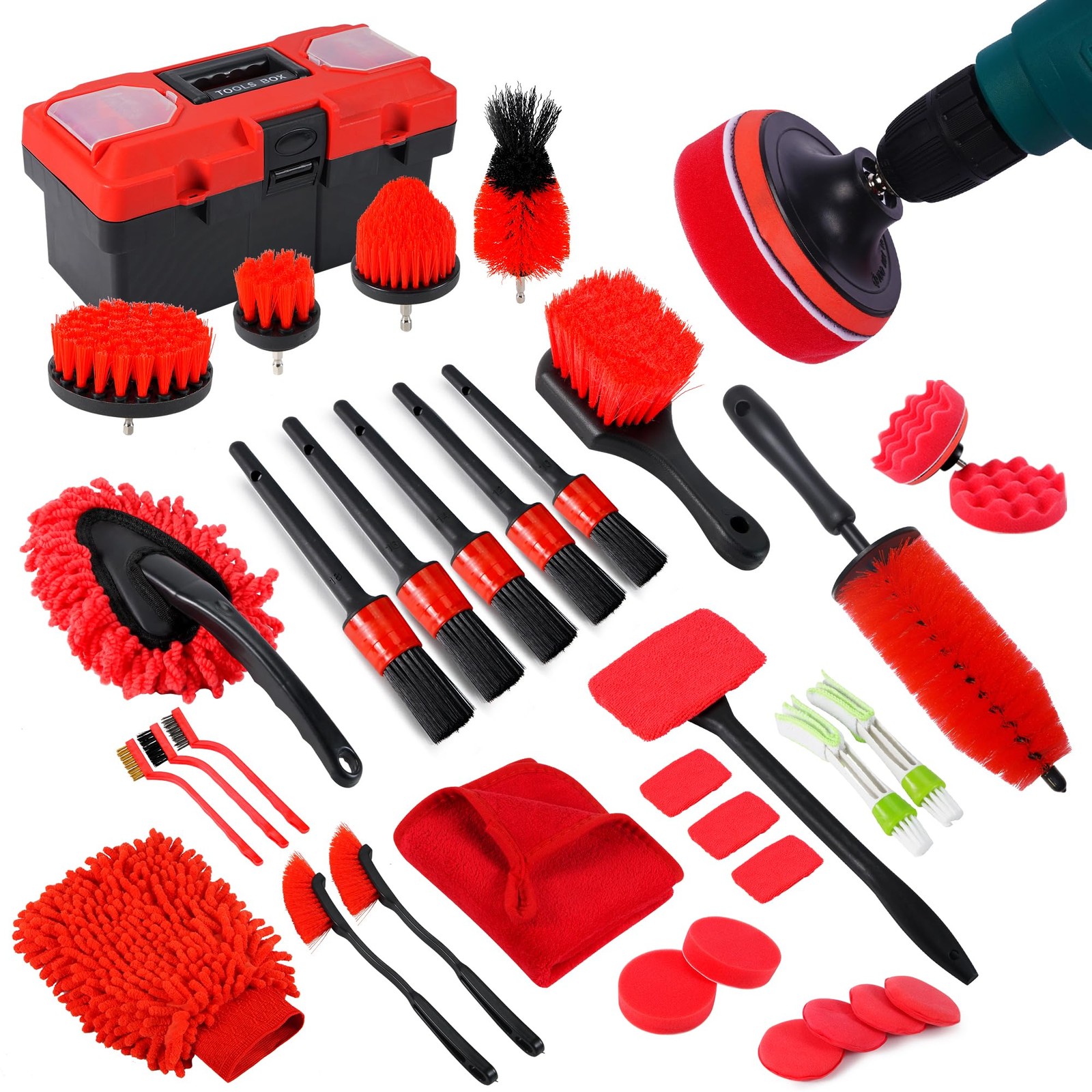 35Pcs Car Detailing Kit & Cleaning – Windshield Tool, Long…