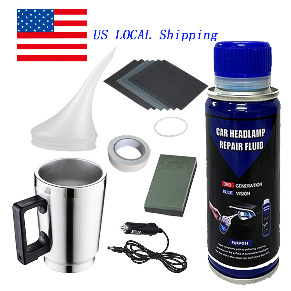 Headlight Restoration Kit Headlamp Polymer Repair Kit+Lens Atomizing Cup Polish