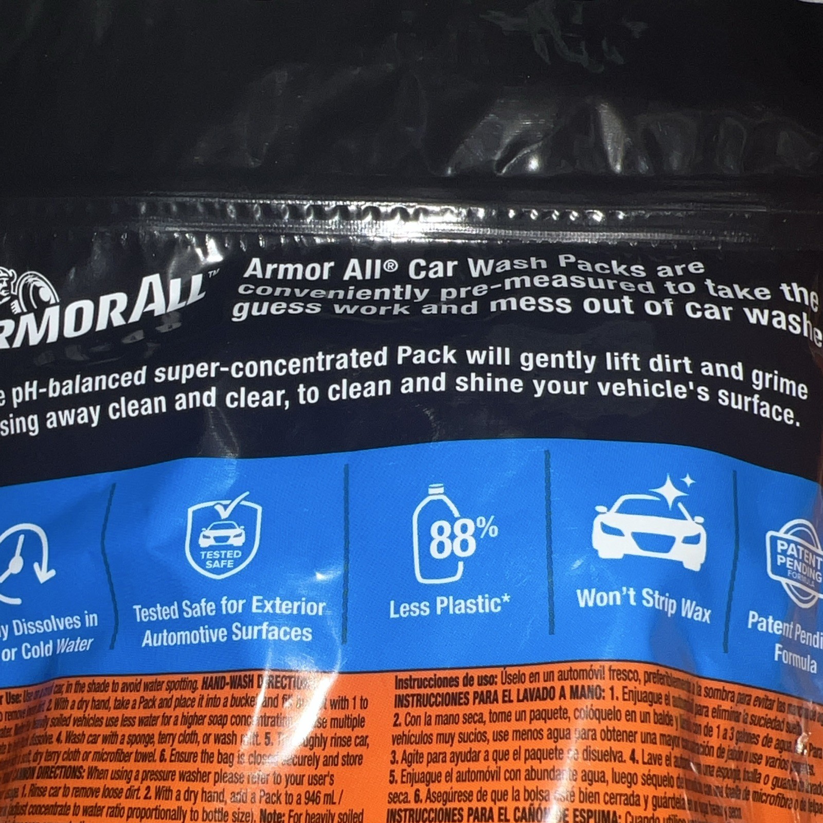 Armor All Car Wash Packs 18 Count Lot of 2 Bags Hand Wash Foam Cannon Soap
