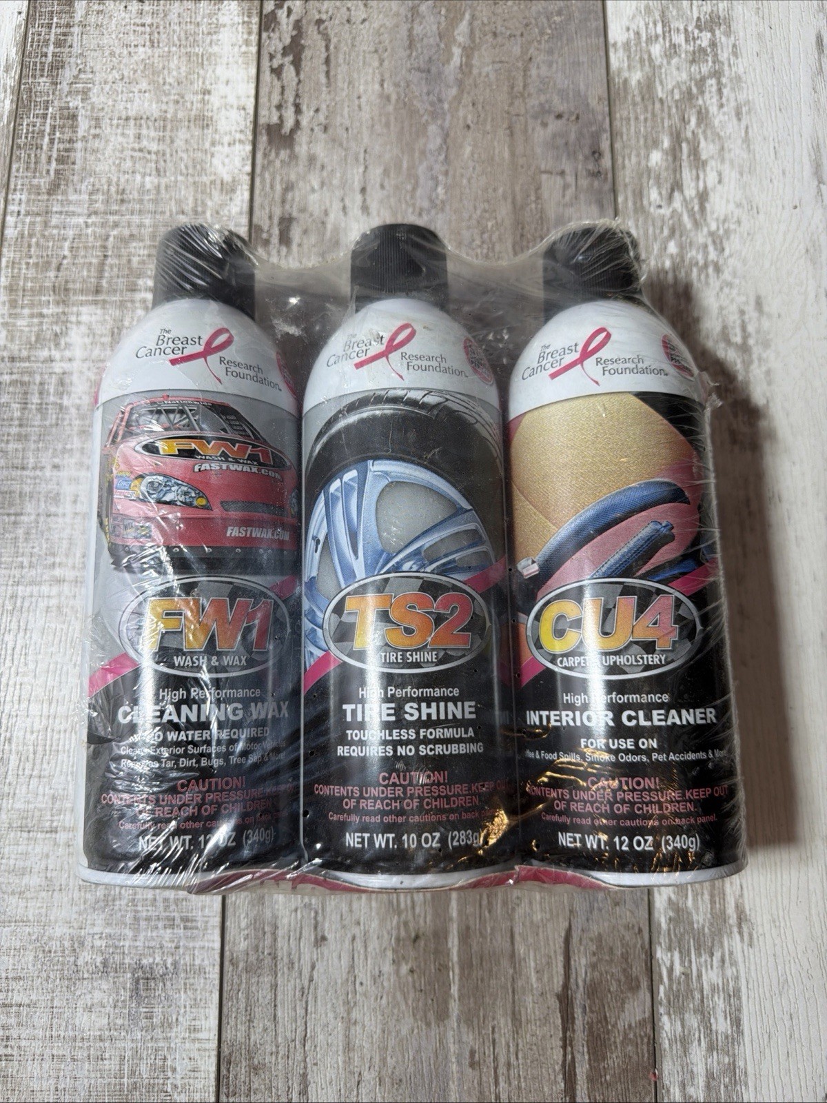 Fast Wax Waterless Detail System FW1 TS2 GP3 CU4 Wash Wax Tire Shine Shammy NEW