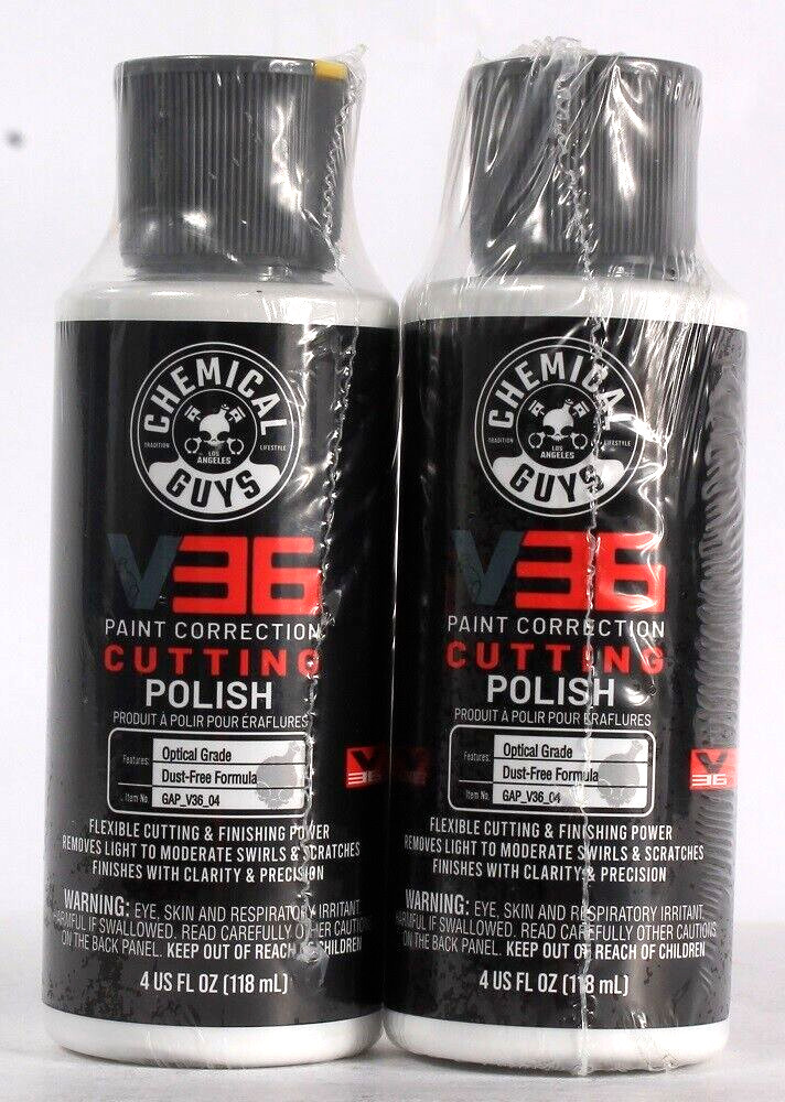 (2 Ct) Chemical Guys V36 Paint Correction Cutting Polish Optical Grade 4 Oz