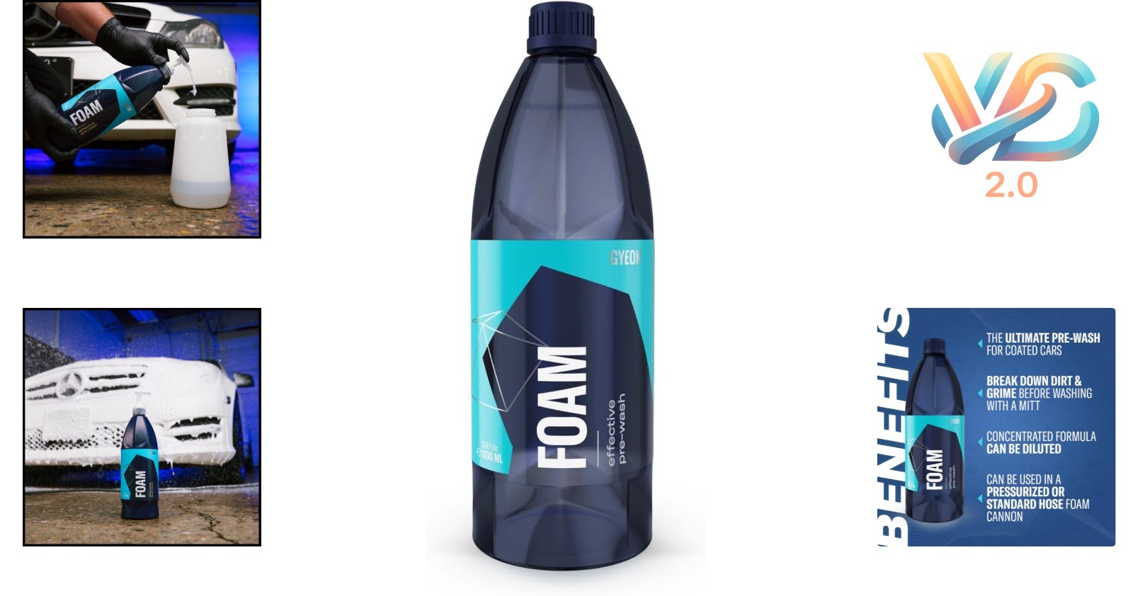 Car Foam Pre-Wash 33.8oz Touchless Snow Foam for Safe Paint Cleaning
