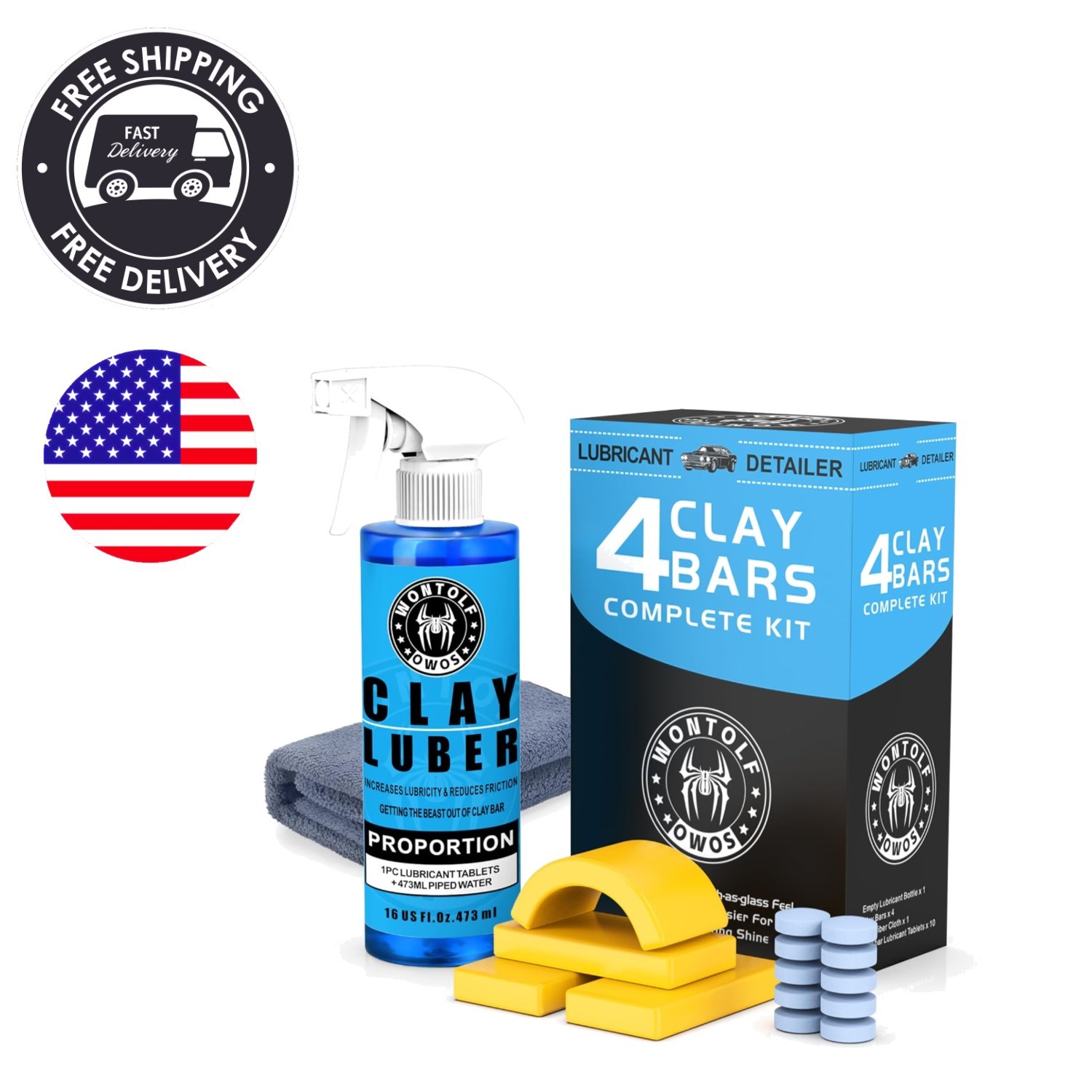 Clay Bar Kit, Complete Clay Bars Auto Detailing Clay Luber Lubricant Car Wash…