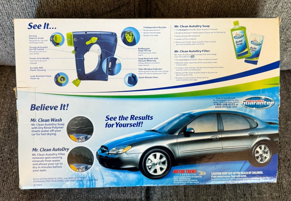 Mr Clean Auto Dry Car Wash Spray System w/ Soap Starter Filter Touchless Kit New