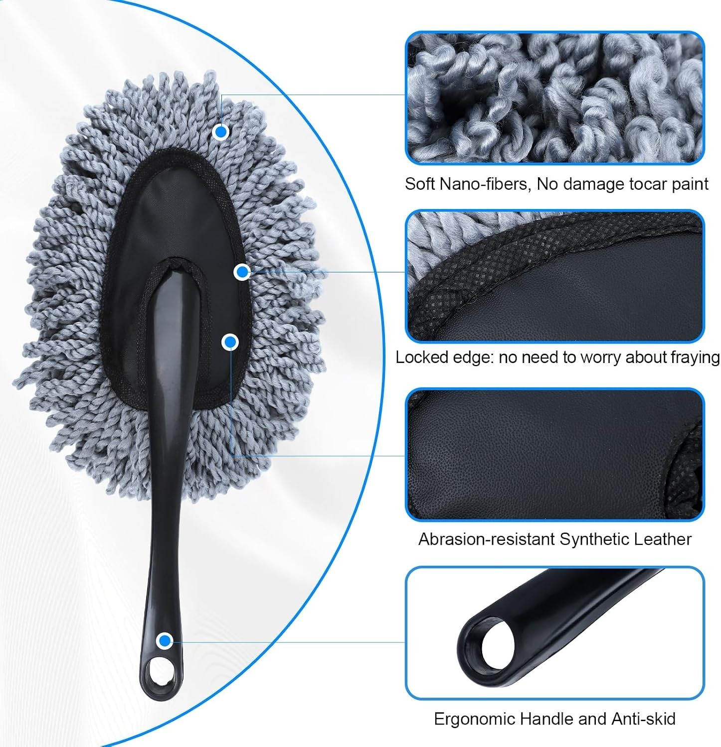 Compact 6 Pack Car Detailing Cleaning Kit – Interior Duster & Gel Included