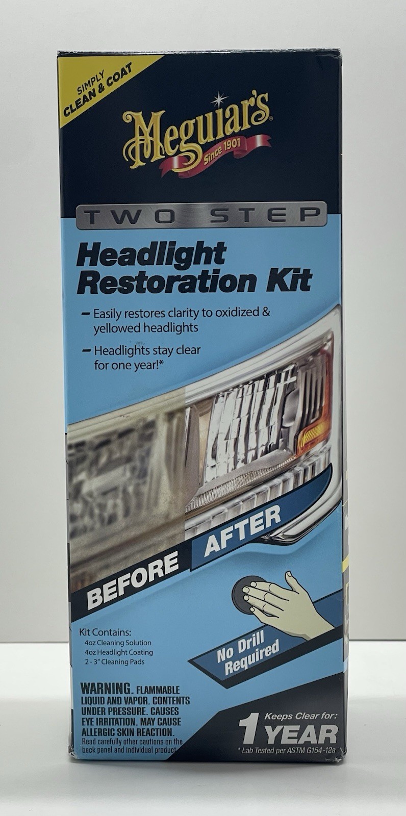 Meguiar’s G2970 Two Step Headlight Restoration Kit Cleaner Coating New