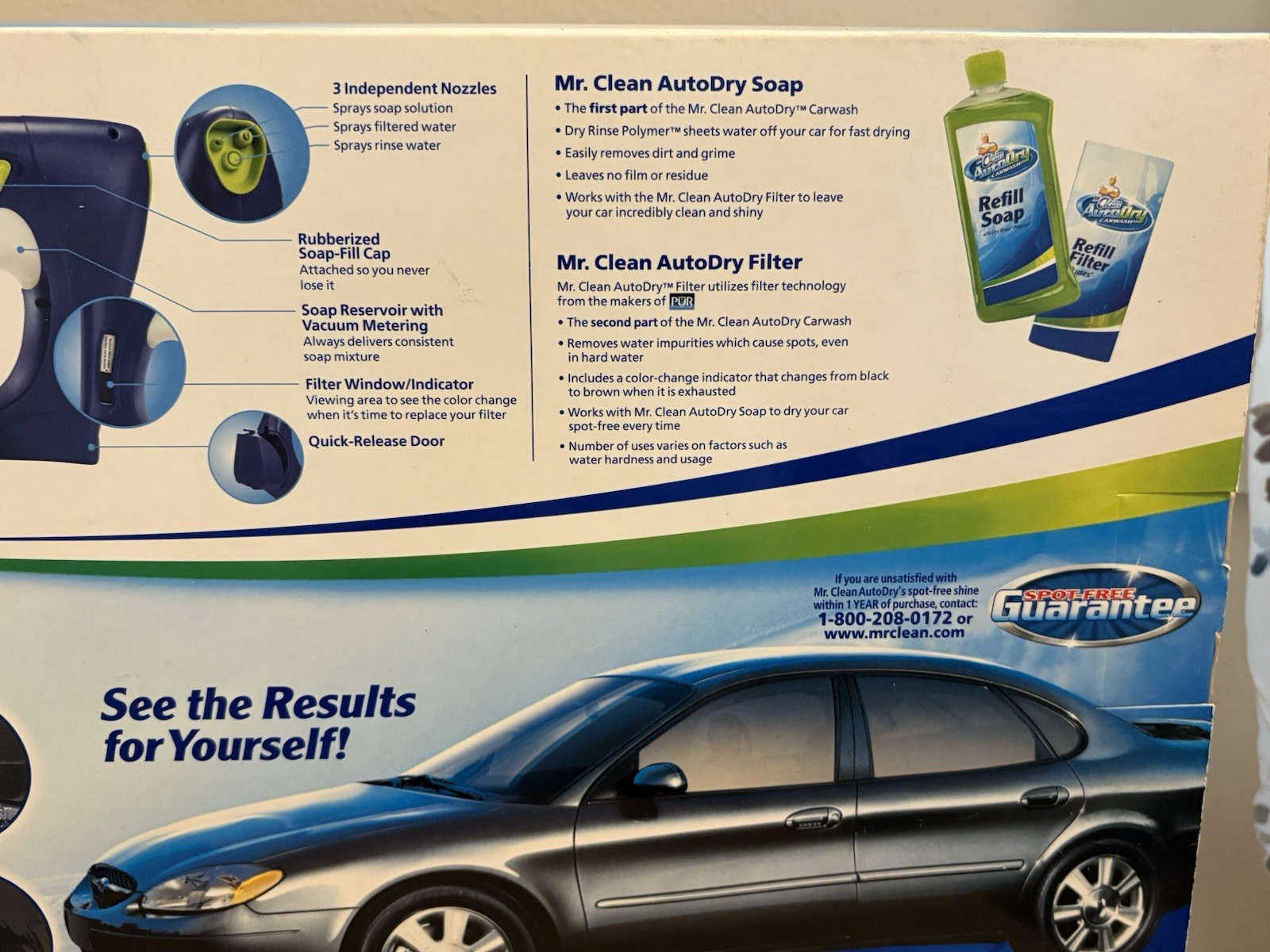 Mr. Clean Auto Dry CarWash Spray System Kit w/ Soap Starter Filter Spot Free NEW