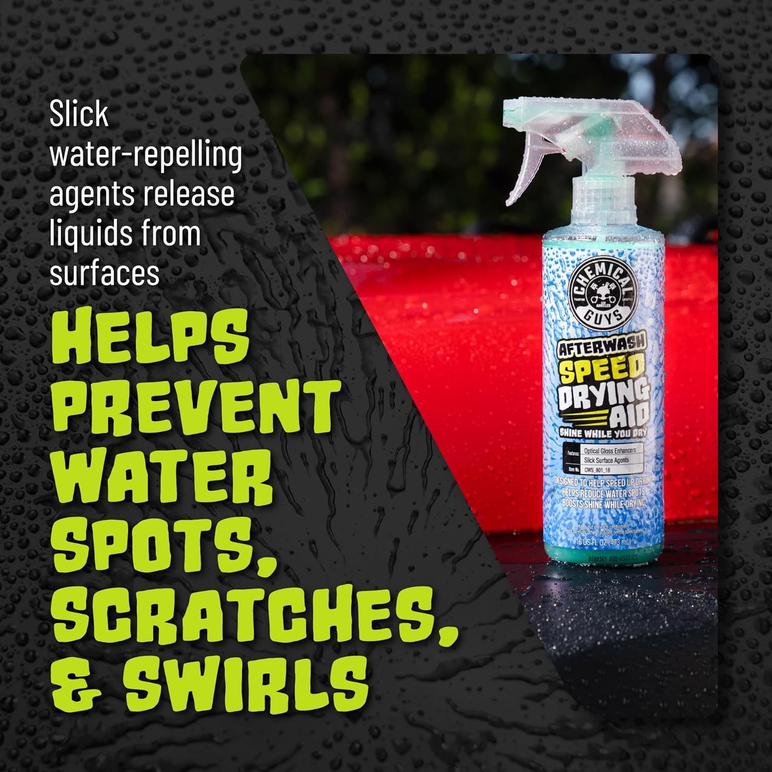 Chemical Guys – After Wash Car Wash Drying Aid 16floz & Microfiber Drying Towels