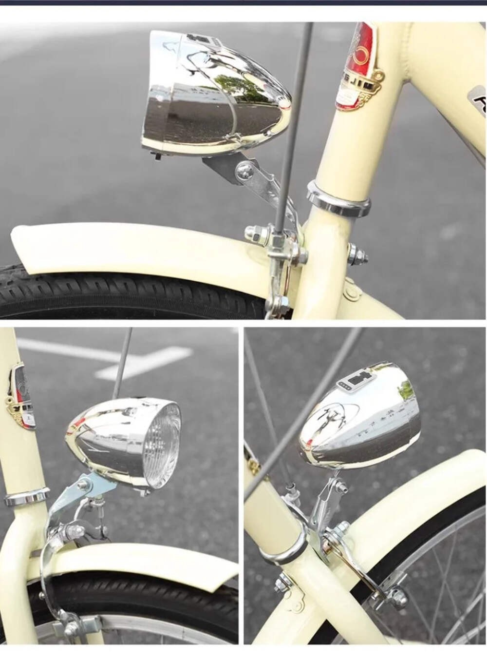 Retro Bike Headlight Type-C Rechargeable Classic Mountain Bicycle Front Light 3