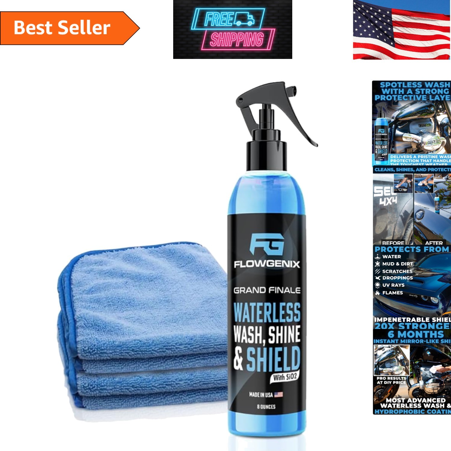 8 oz Waterless Car Wash Spray & Ceramic Coating – Ultimate Shine & Protection