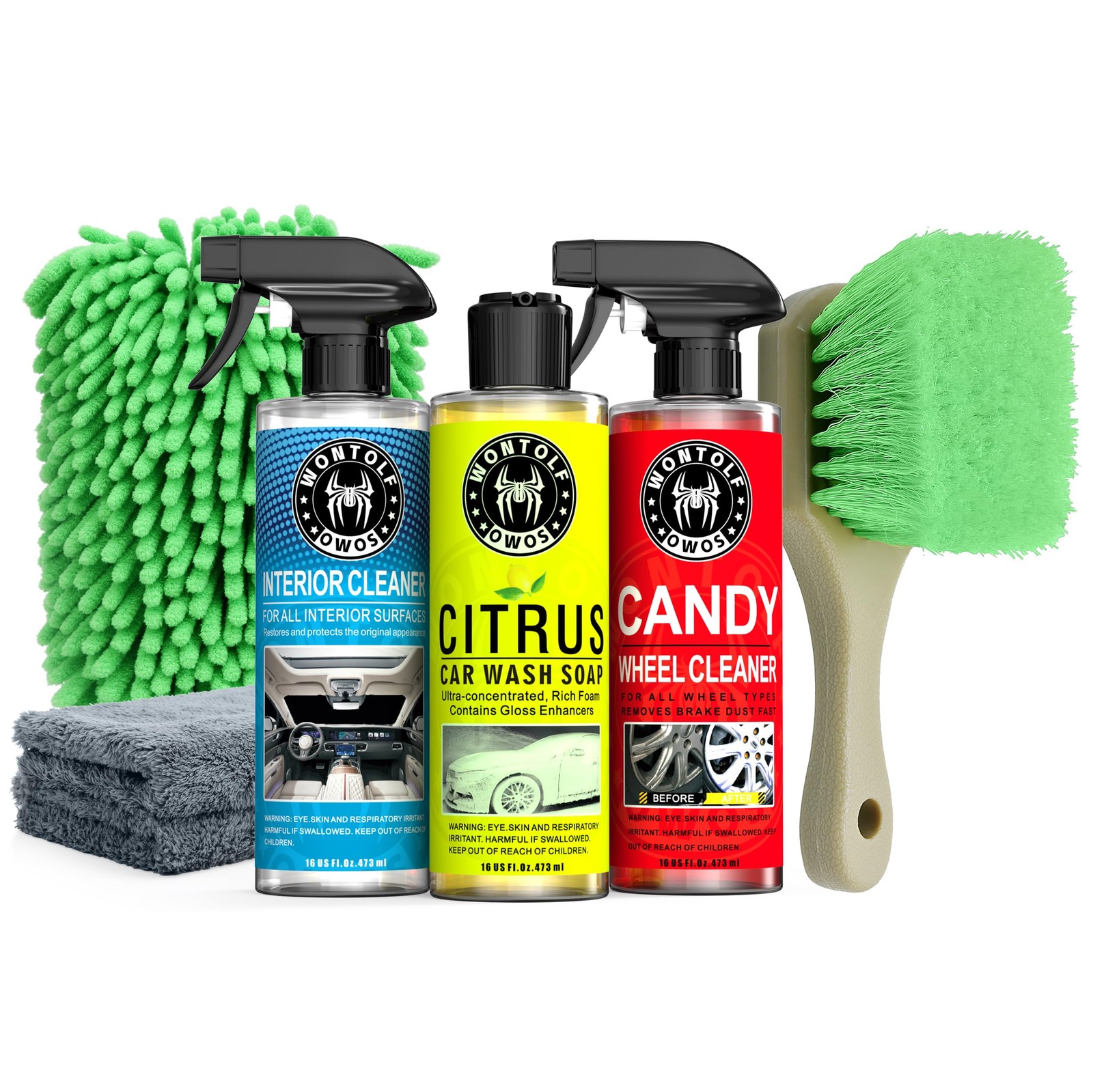 Wontolf Complete Car Wash Cleaning Kit, Car Interior Detailing Kit with Car W…
