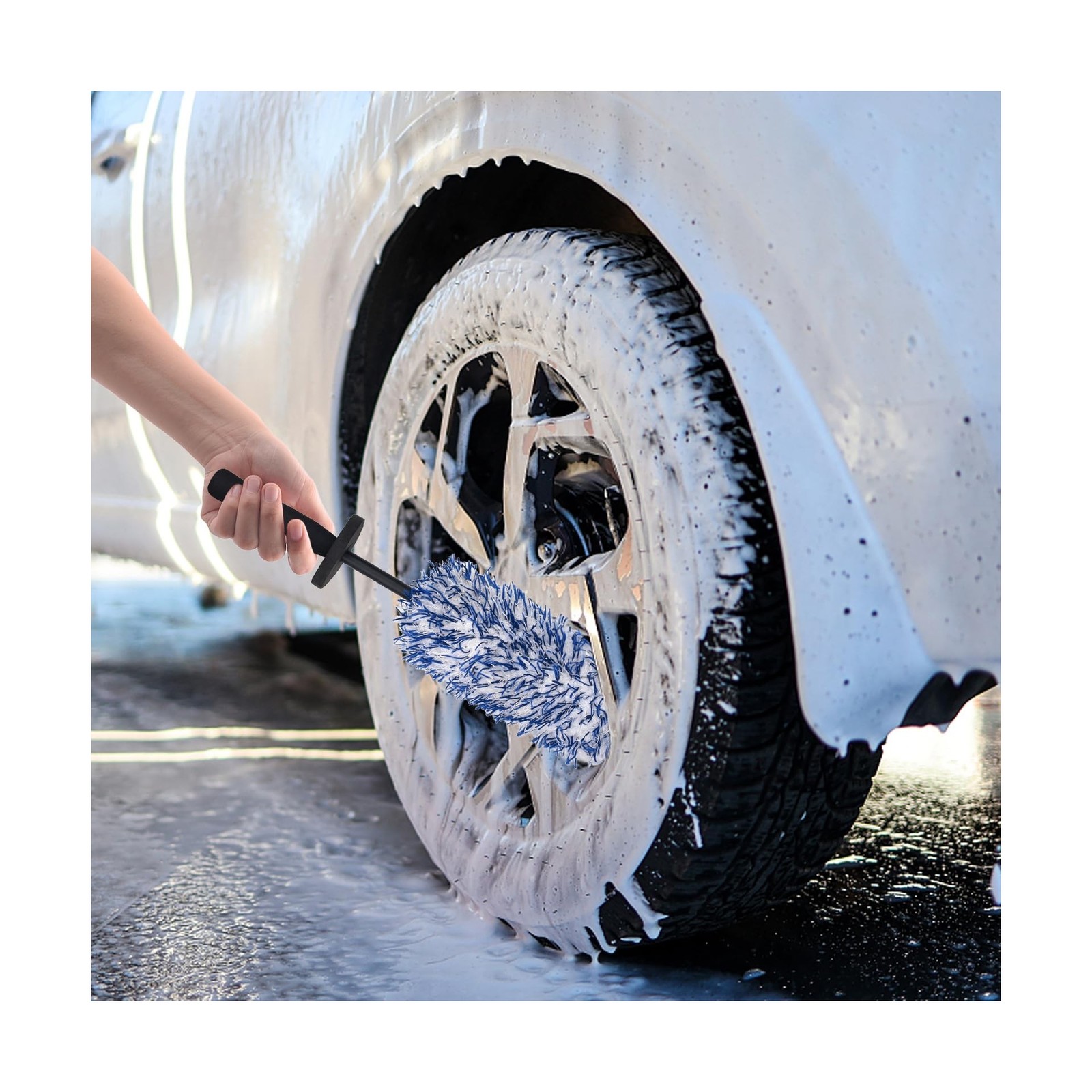 Car Cleaning Rim Cleaner Wheel Cleaning Brush, Metal Free Soft Synthetic Wool…