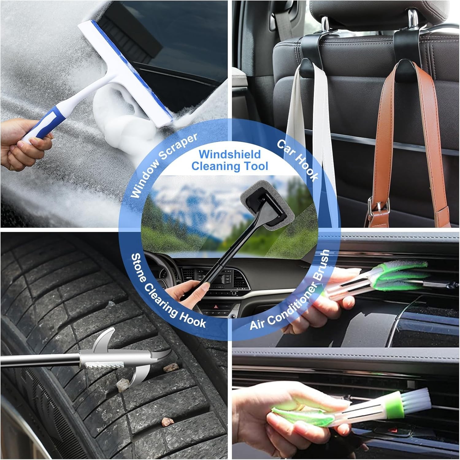 Pro Car Wash Supply: 43Pc Blue Kit – Foam Sprayer, Vacuum, Mop, Polishing Pads
