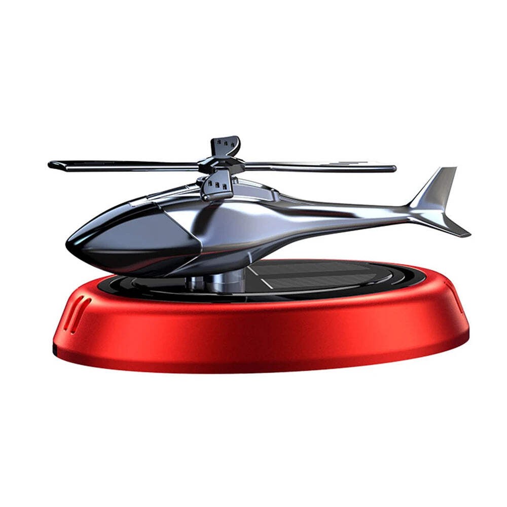Solar Powered Rotation Helicopter Aromatherapy Car Air Freshener Alloy ABS SUV