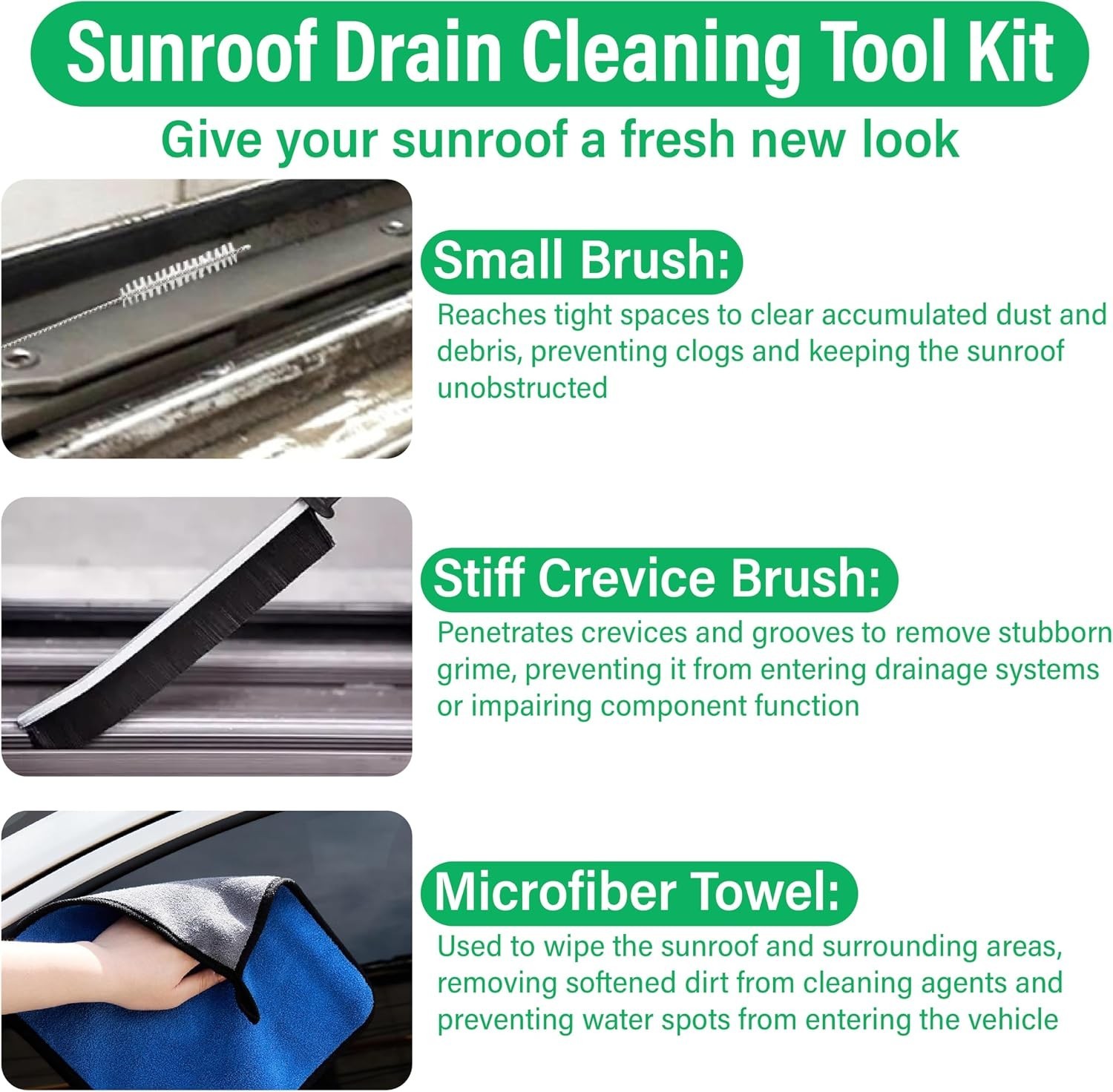 Auto Sunroof Drain Cleaning Tool, 120 Inch Flexible 120 sets