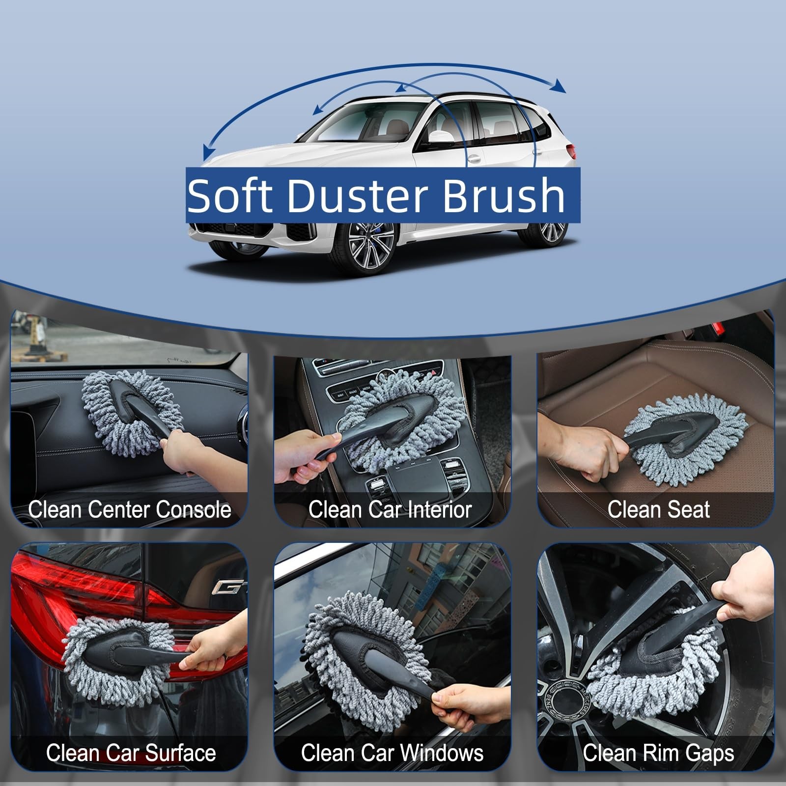 Fitosy Car Interior Cleaning Gel Kit Duster Slime Putty Detail Brush Dash Vent
